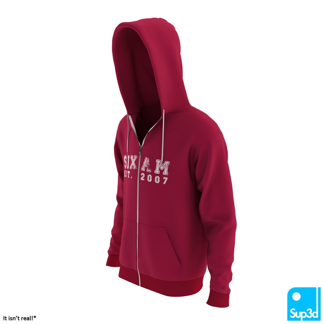 Unisex Zip-Hoodie 3D Model – High Detail Clothing Asset, FBX/OBJ - View 10