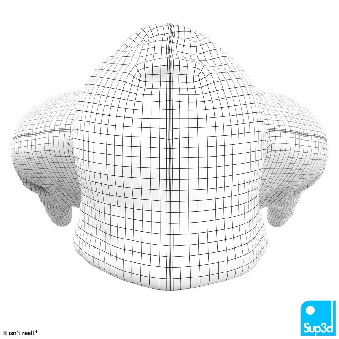 Unisex Zip-Hoodie 3D Model – High Detail Clothing Asset, FBX/OBJ - View 16