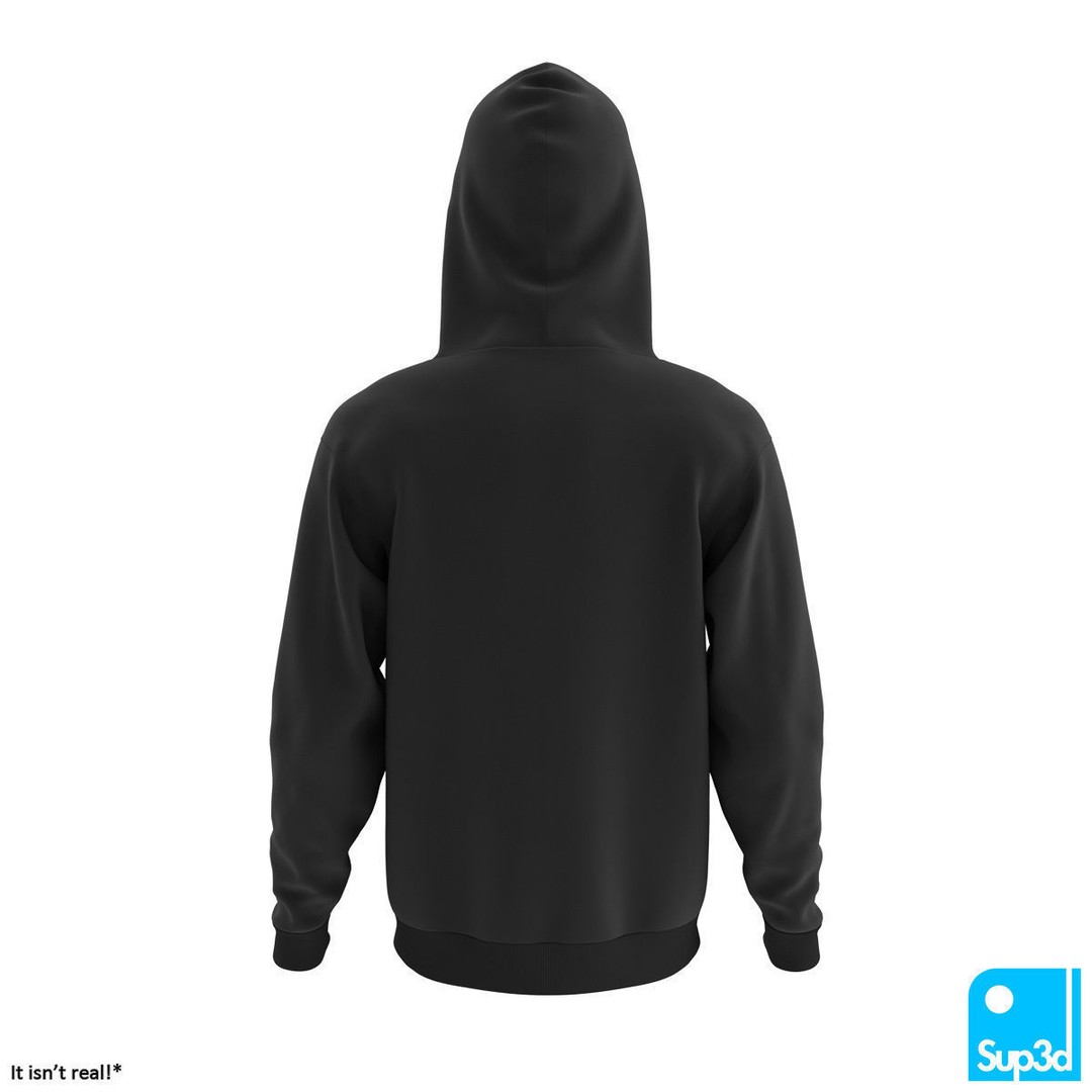Unisex Zip-Hoodie 3D Model – High Detail Clothing Asset, FBX/OBJ - View 5