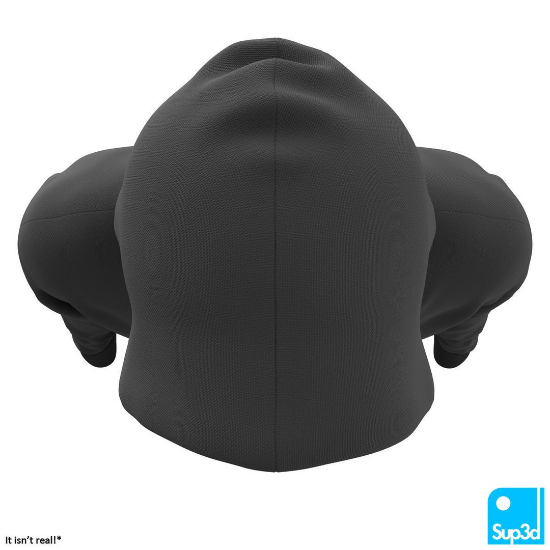 Unisex Zip-Hoodie 3D Model – High Detail Clothing Asset, FBX/OBJ - View 6