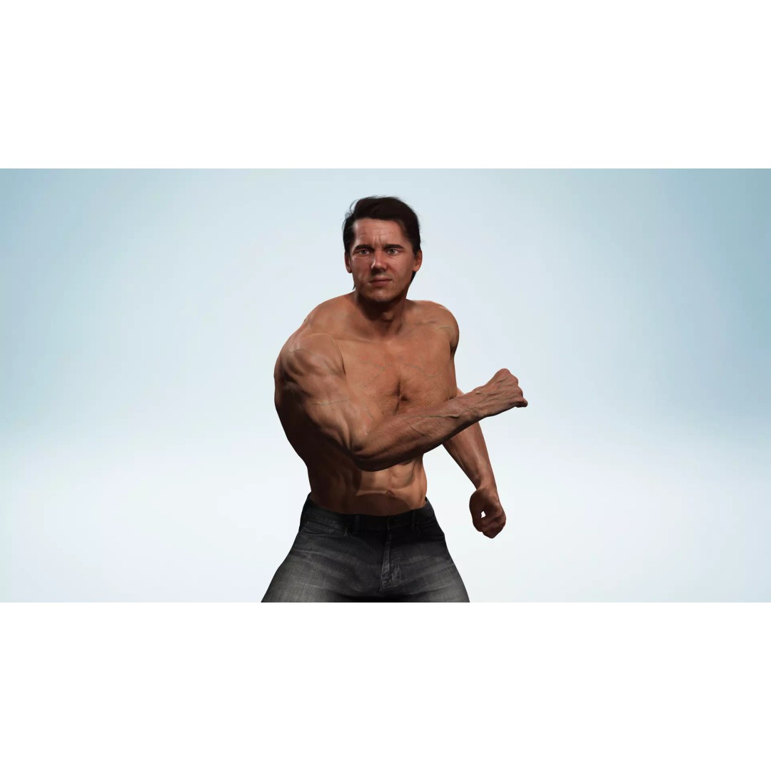 Realistic Male Character 3D Model – Low Poly Game-Ready, FBX & Blender - View 11