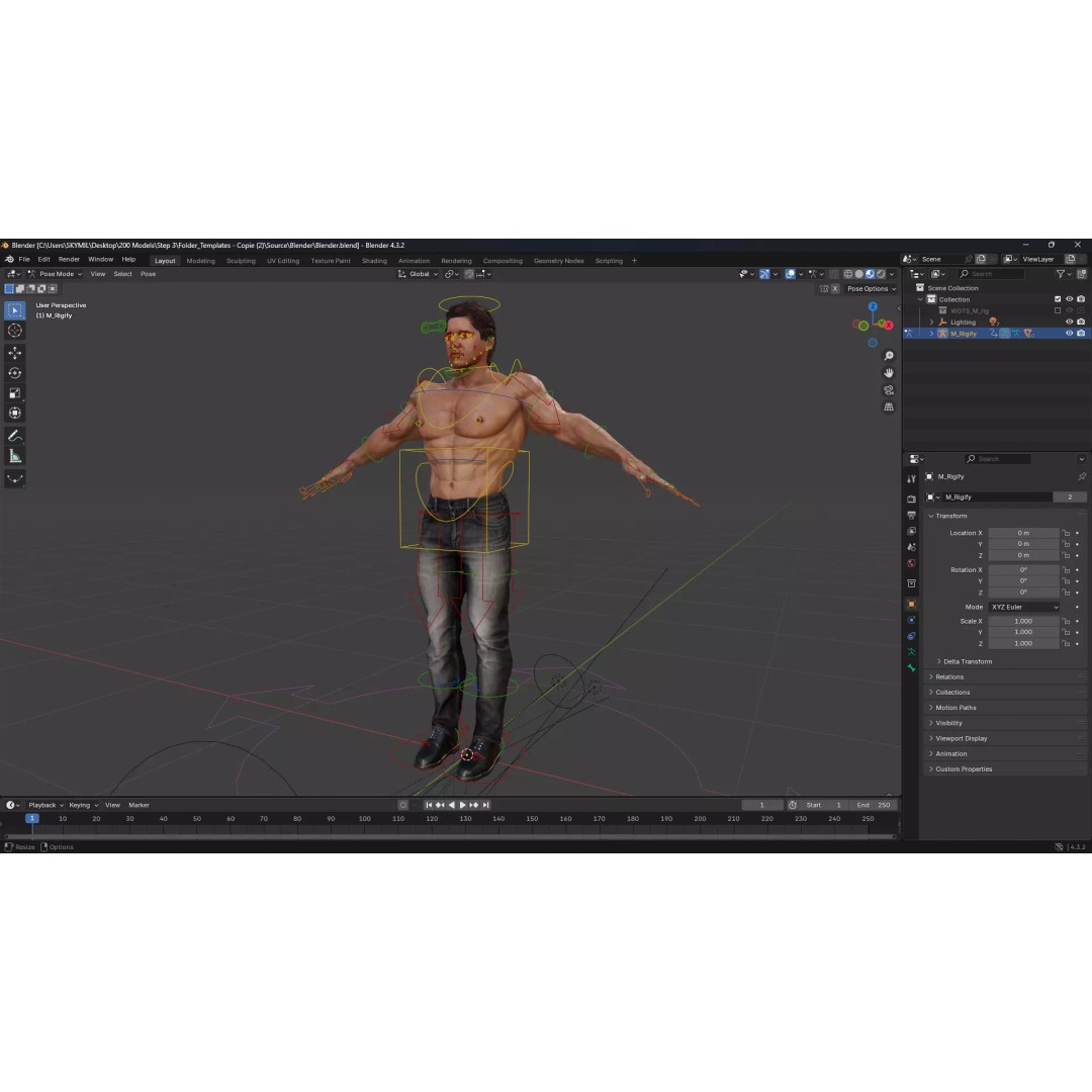 Realistic Male Character 3D Model – Low Poly Game-Ready, FBX & Blender - View 16