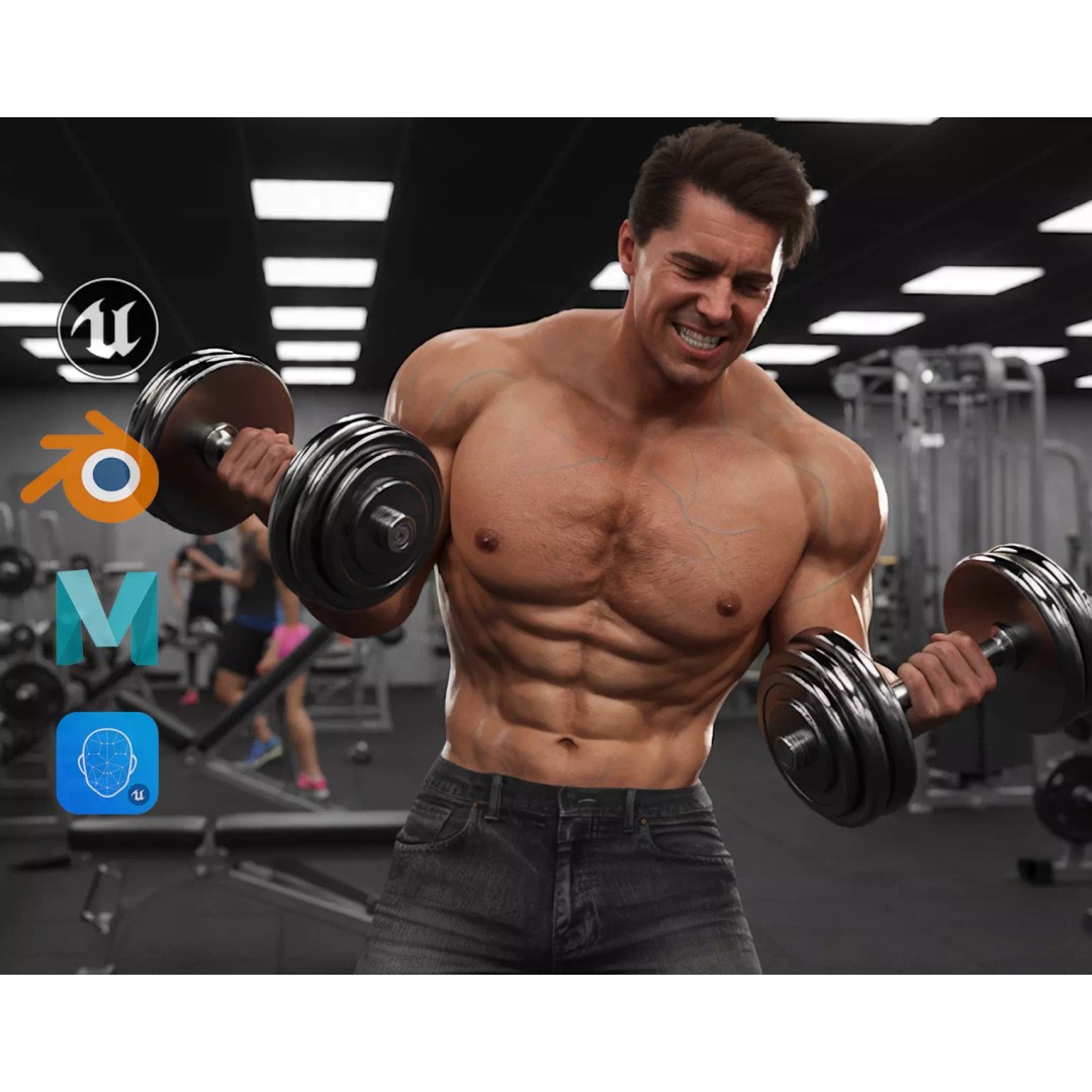 Realistic Male Character 3D Model – Low Poly Game-Ready, FBX & Blender - View 2