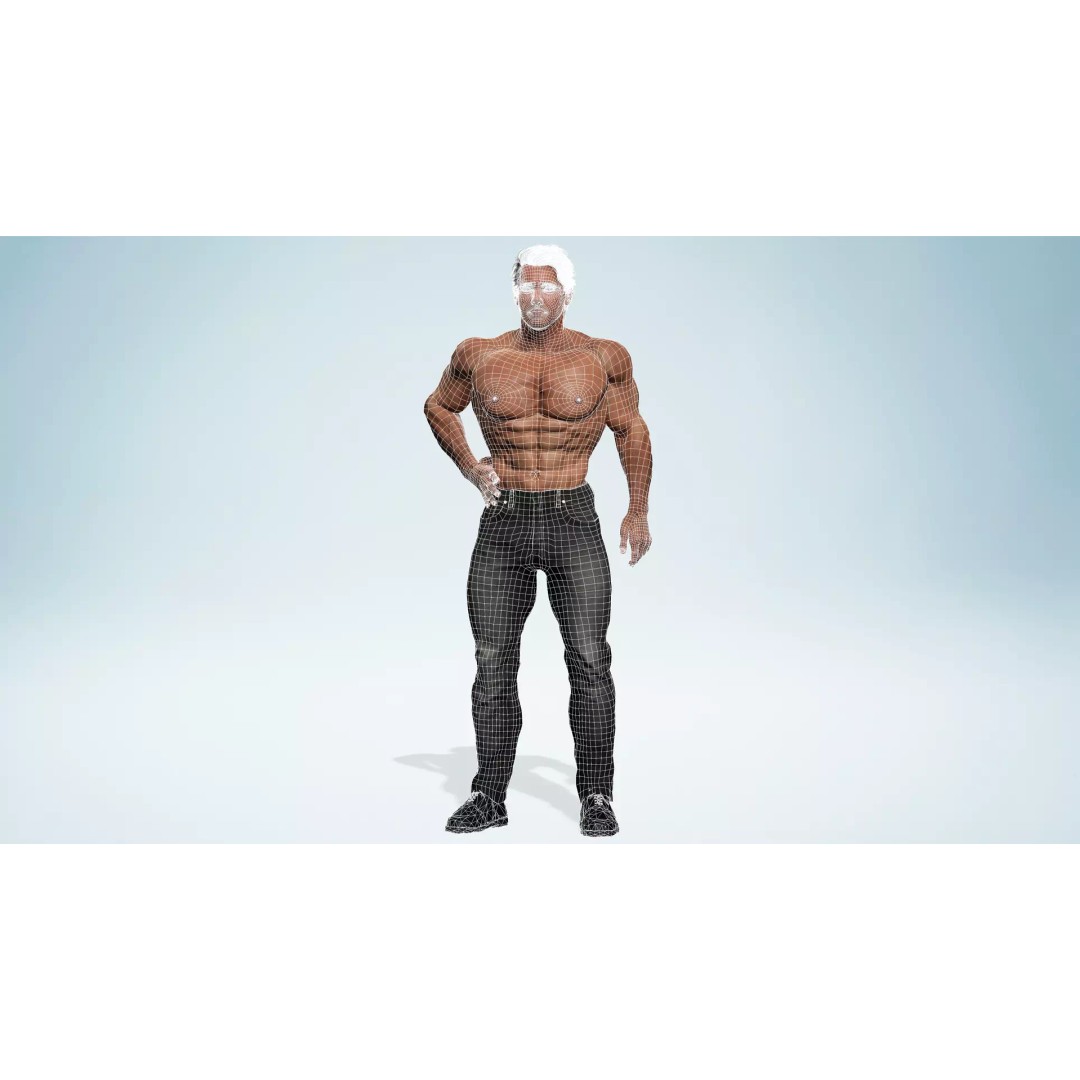 Realistic Male Character 3D Model – Low Poly Game-Ready, FBX & Blender - View 28