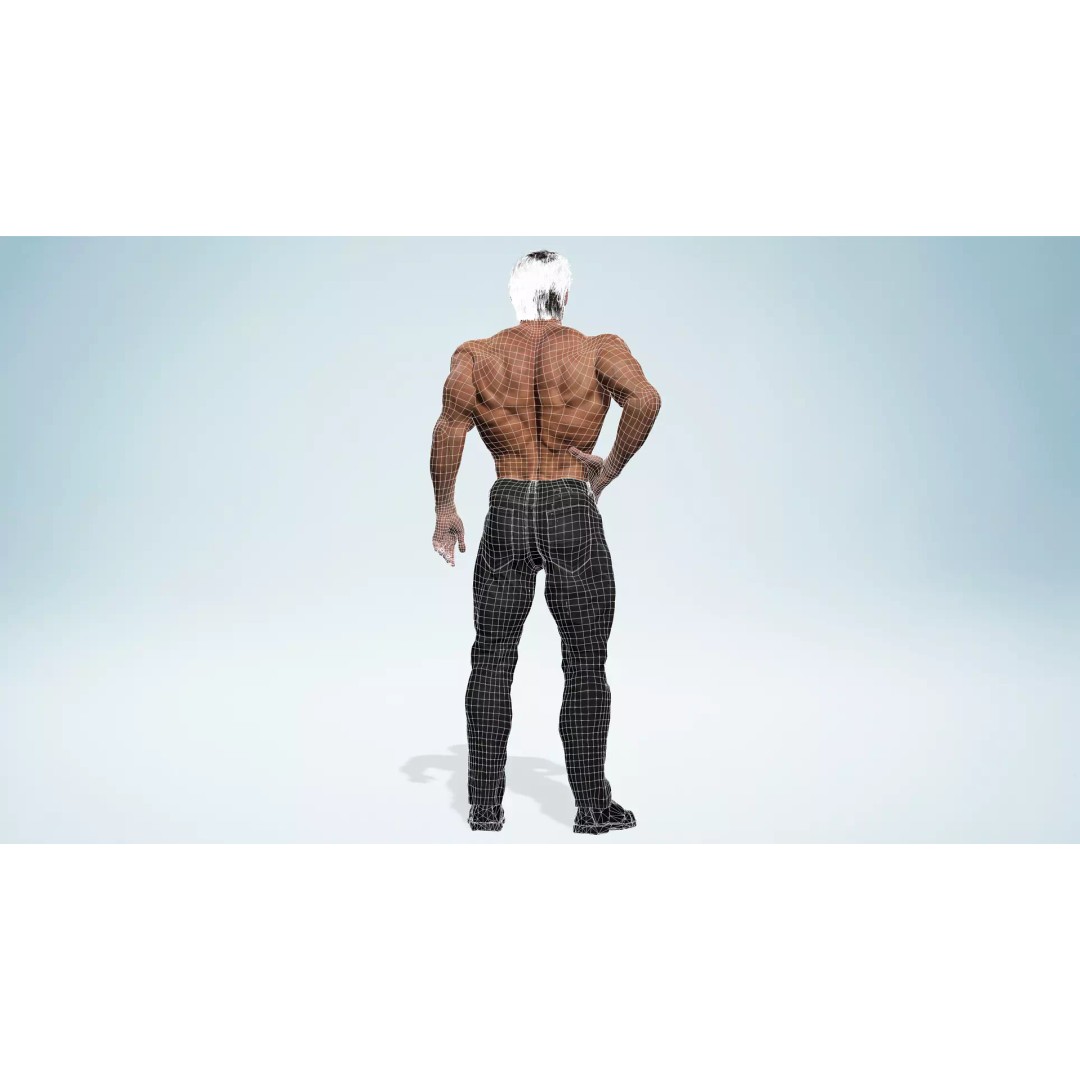 Realistic Male Character 3D Model – Low Poly Game-Ready, FBX & Blender - View 29