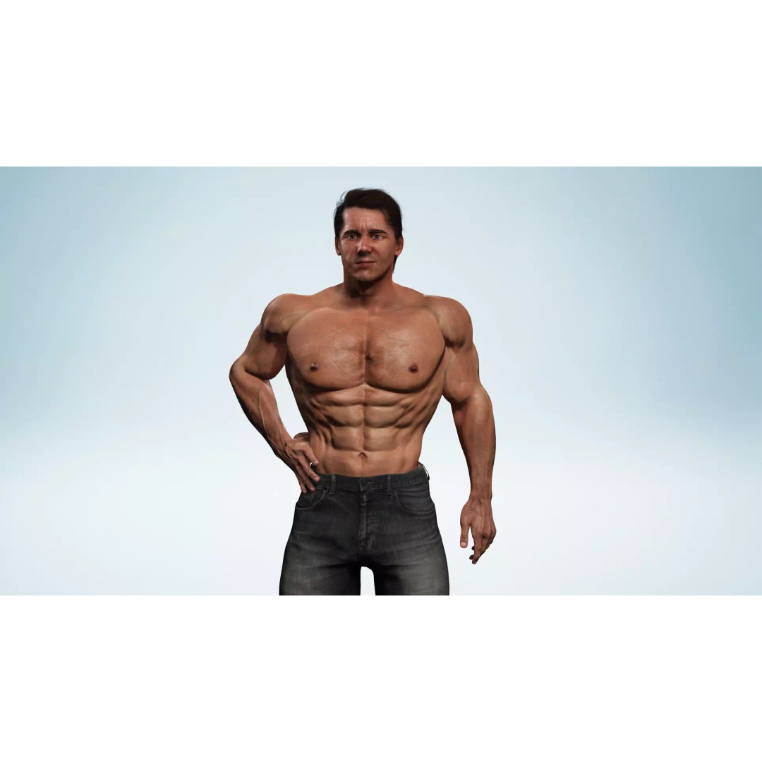 Realistic Male Character 3D Model – Low Poly Game-Ready, FBX & Blender - View 3
