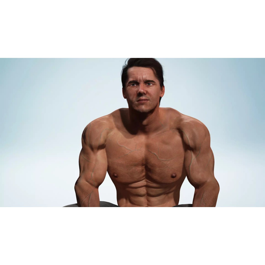 Realistic Male Character 3D Model – Low Poly Game-Ready, FBX & Blender - View 9