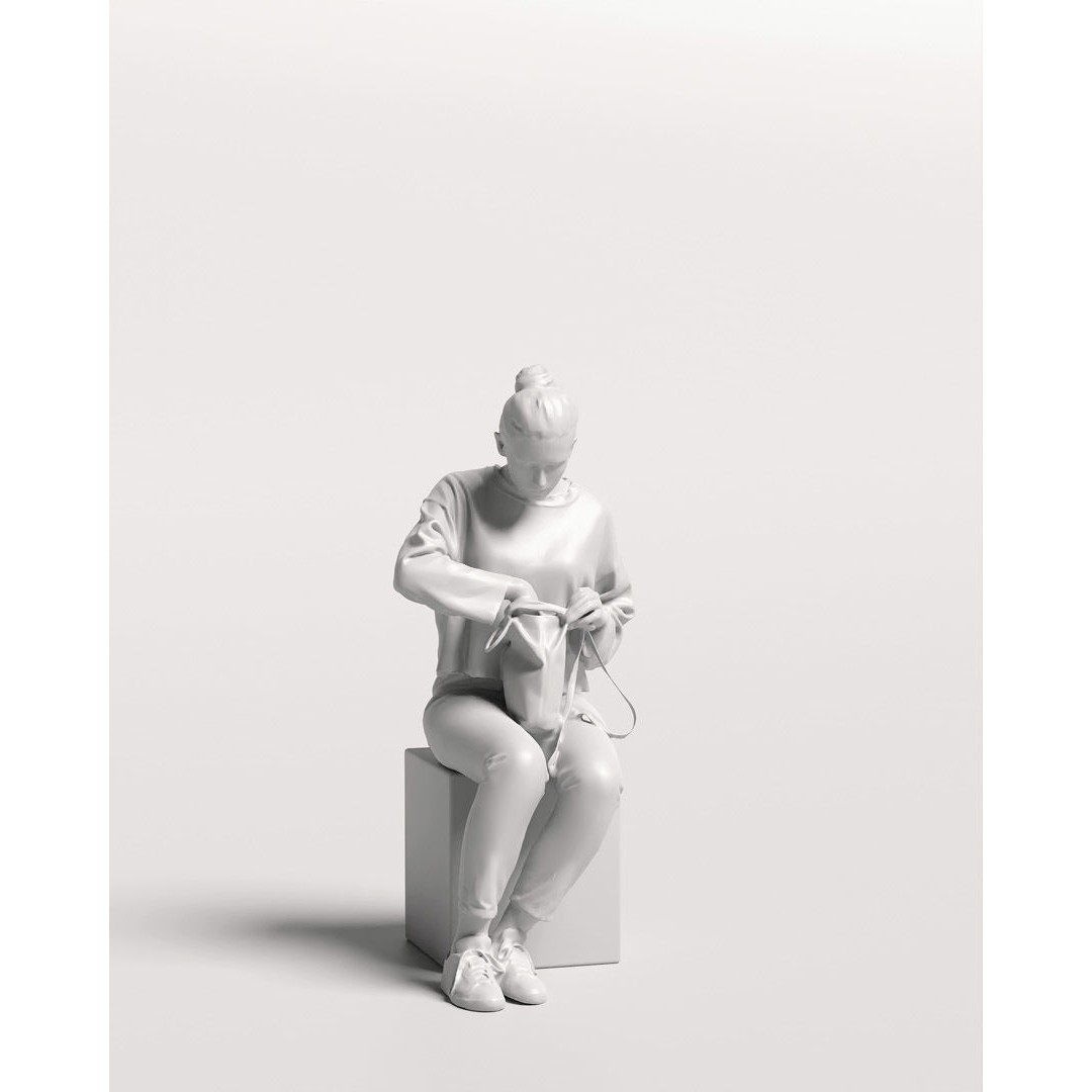 Young Girl 3D Model – Realistic Female Character with Backpack, FBX - View 14