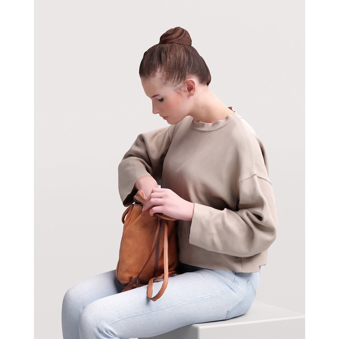 Young Girl 3D Model – Realistic Female Character with Backpack, FBX - View 9