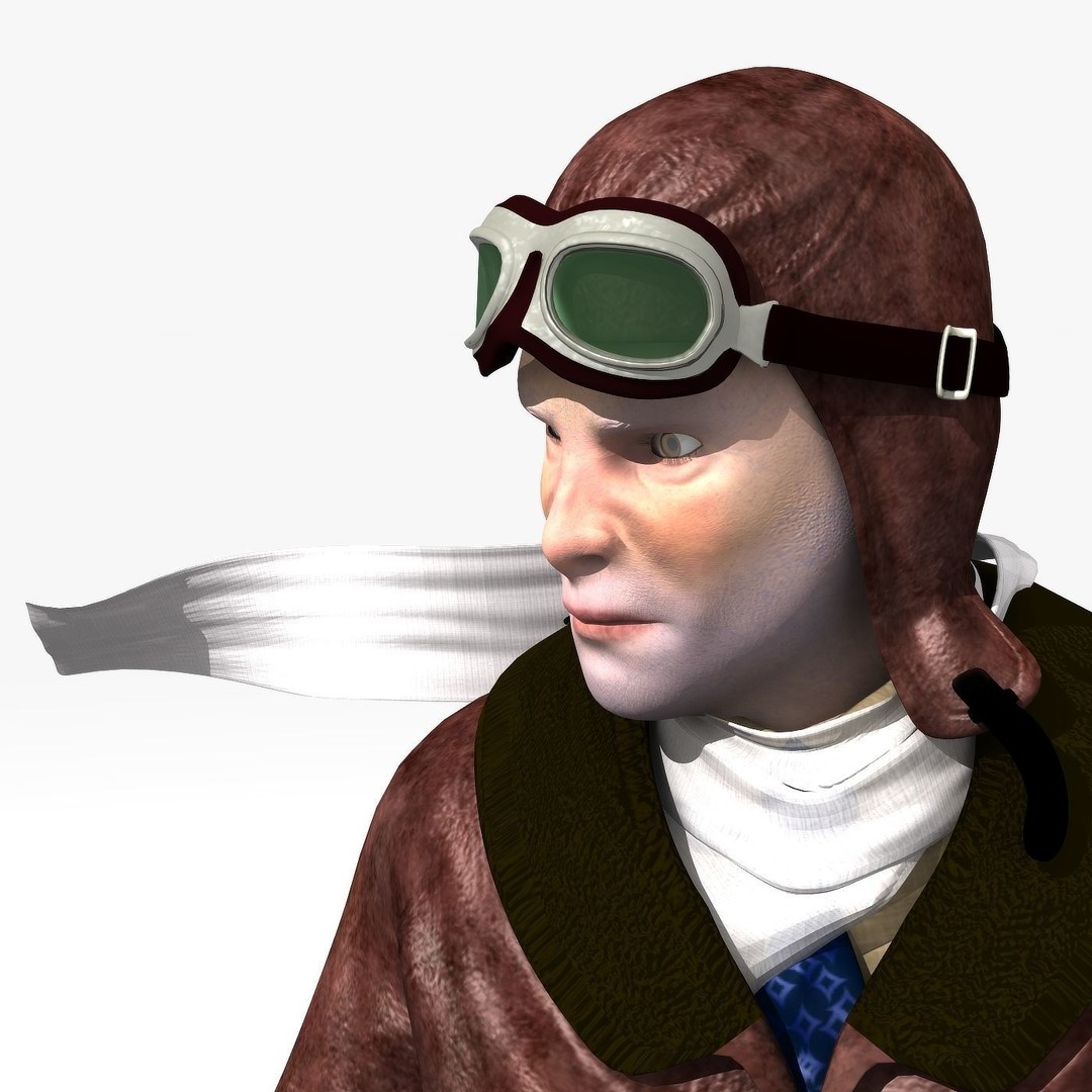 Flyboy Barnstorm Pilot 3D Model – Low Poly Animated Rigged Character - View 5