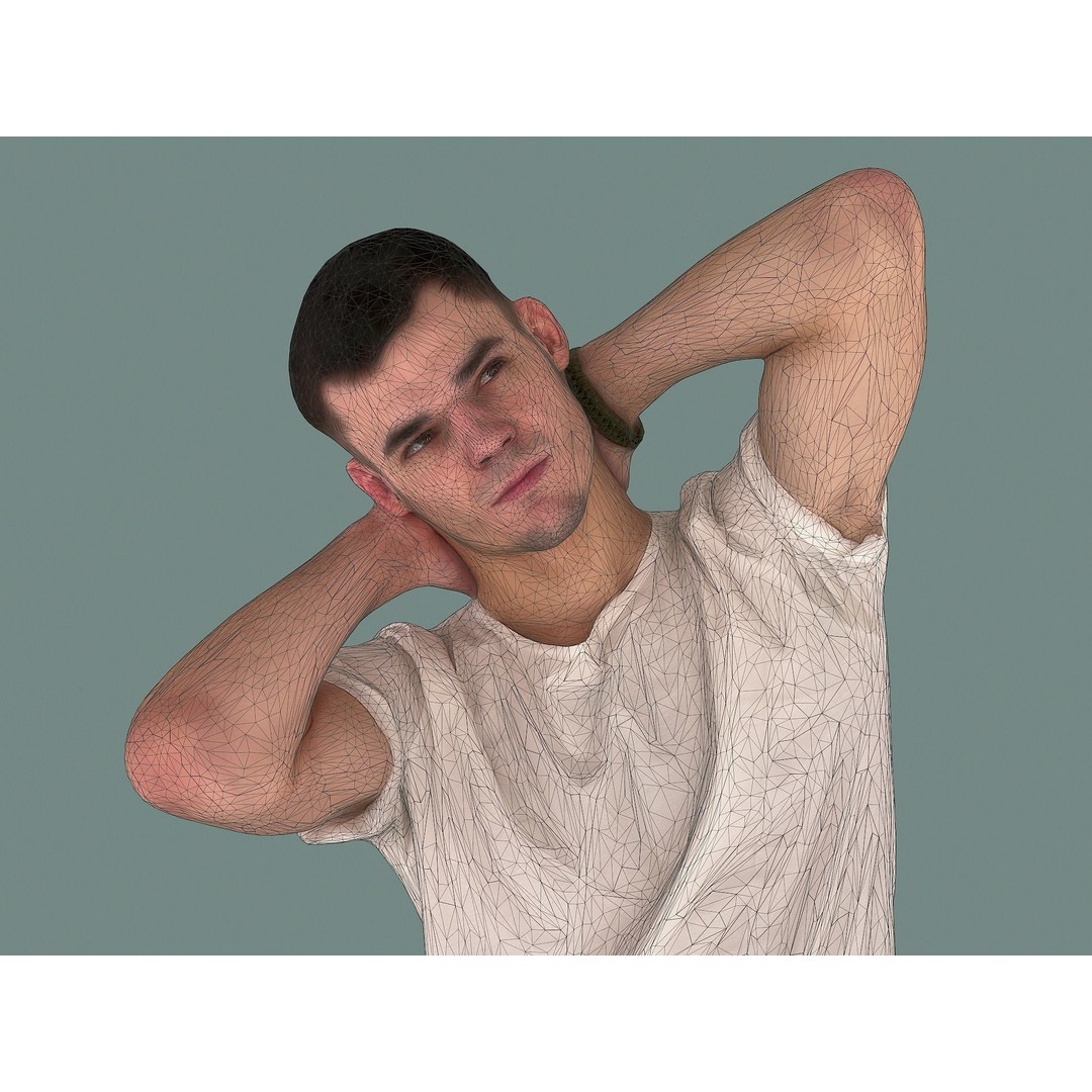 Bored Guy 3D Model – Photorealistic Casual Character, FBX - View 10