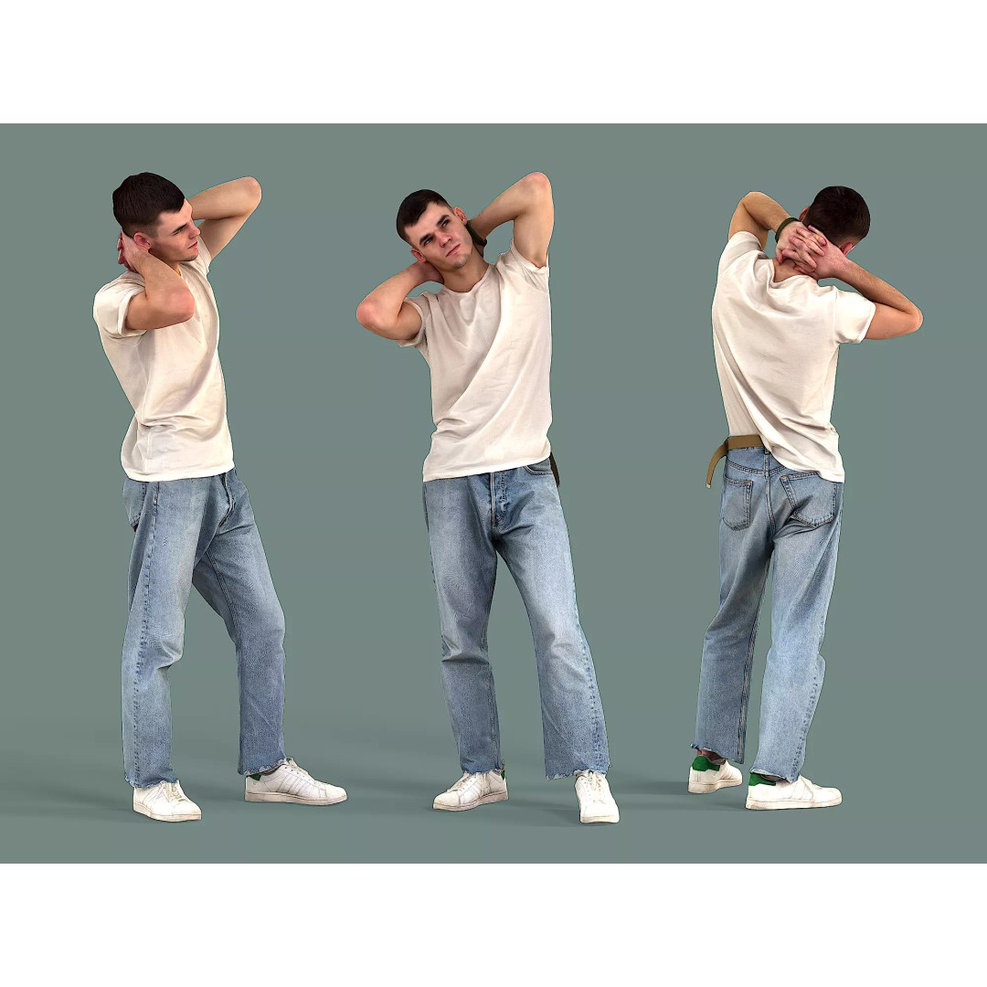Bored Guy 3D Model – Photorealistic Casual Character, FBX - View 2