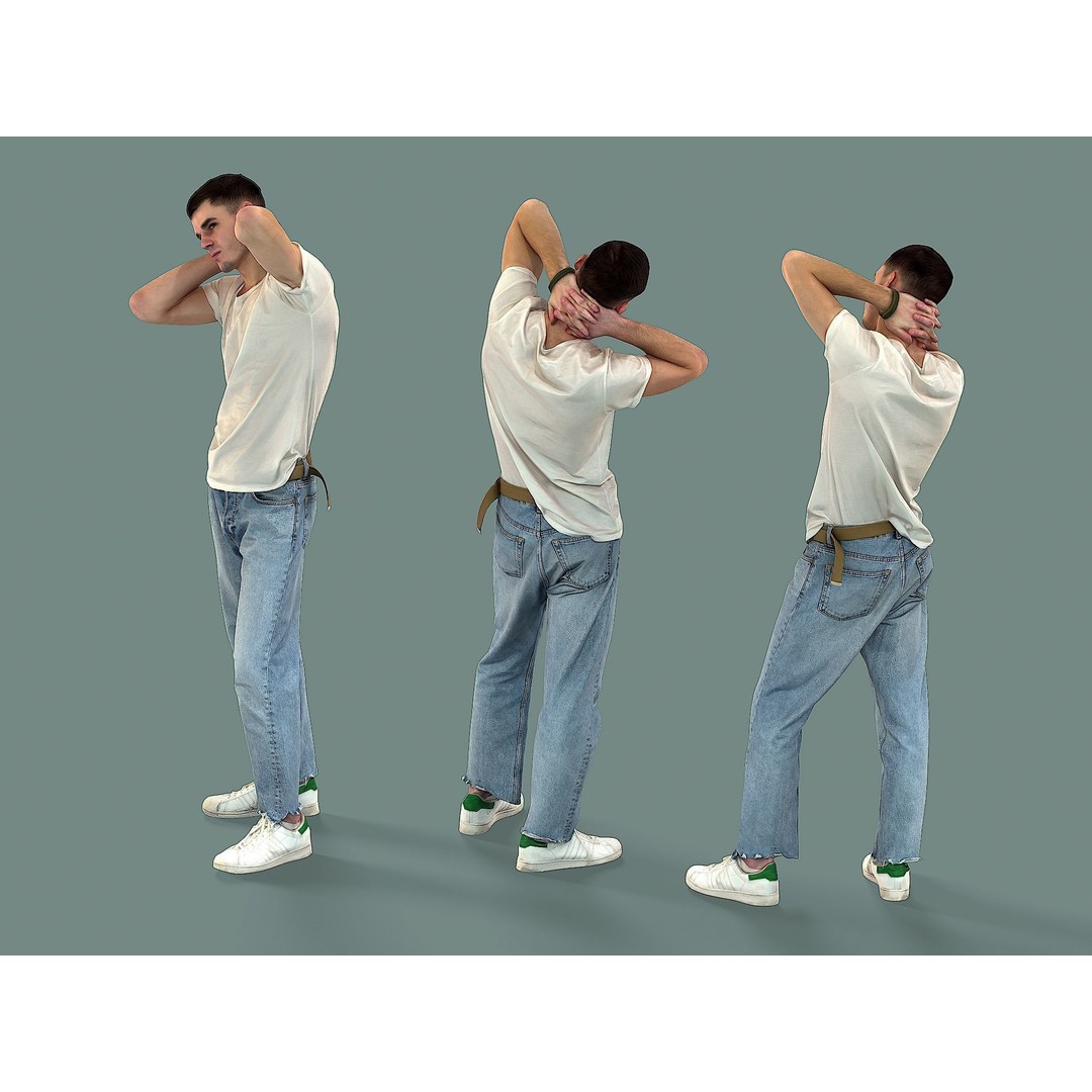 Bored Guy 3D Model – Photorealistic Casual Character, FBX - View 6