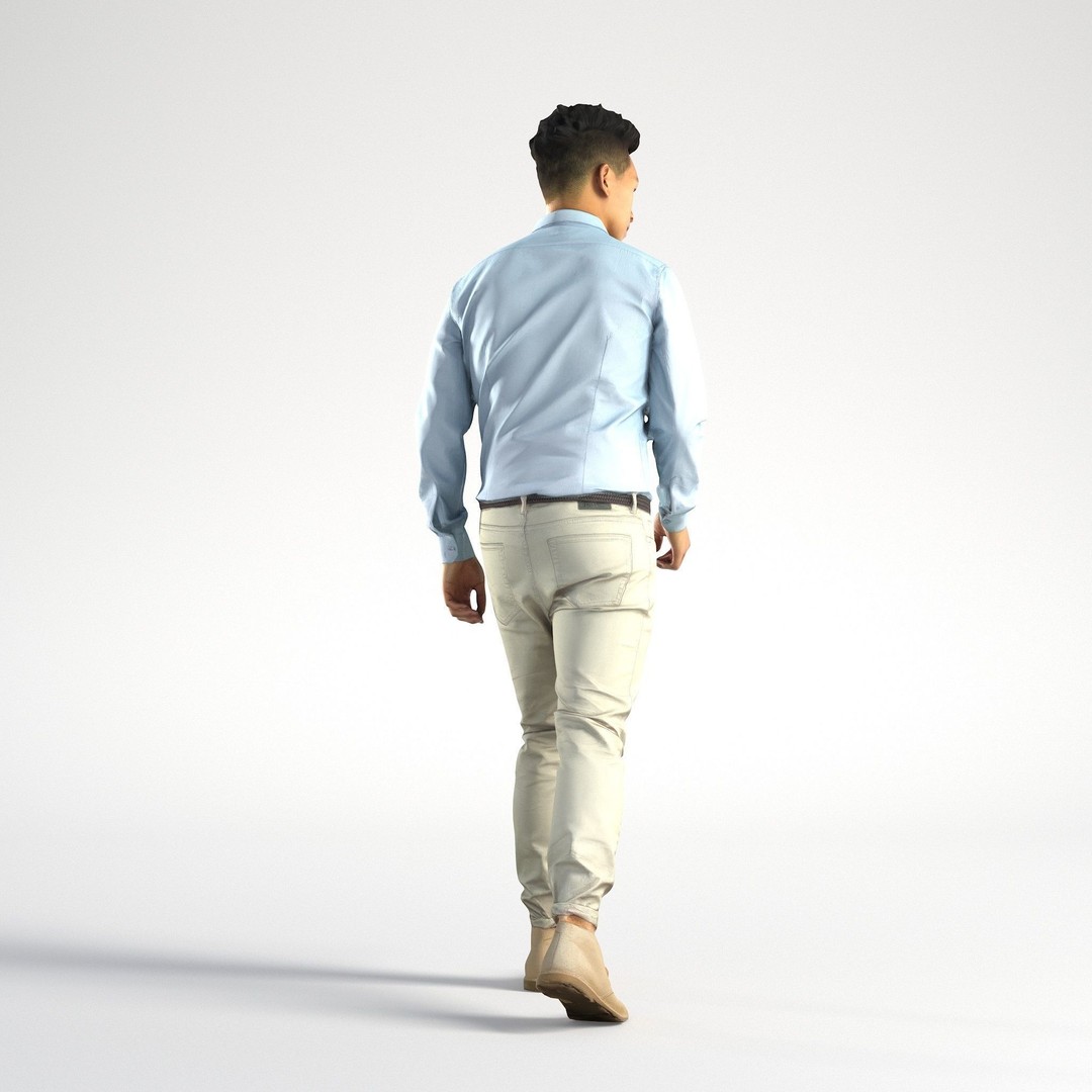 Asian Business Man 3D Model – Low Poly Realistic Character, FBX - View 6