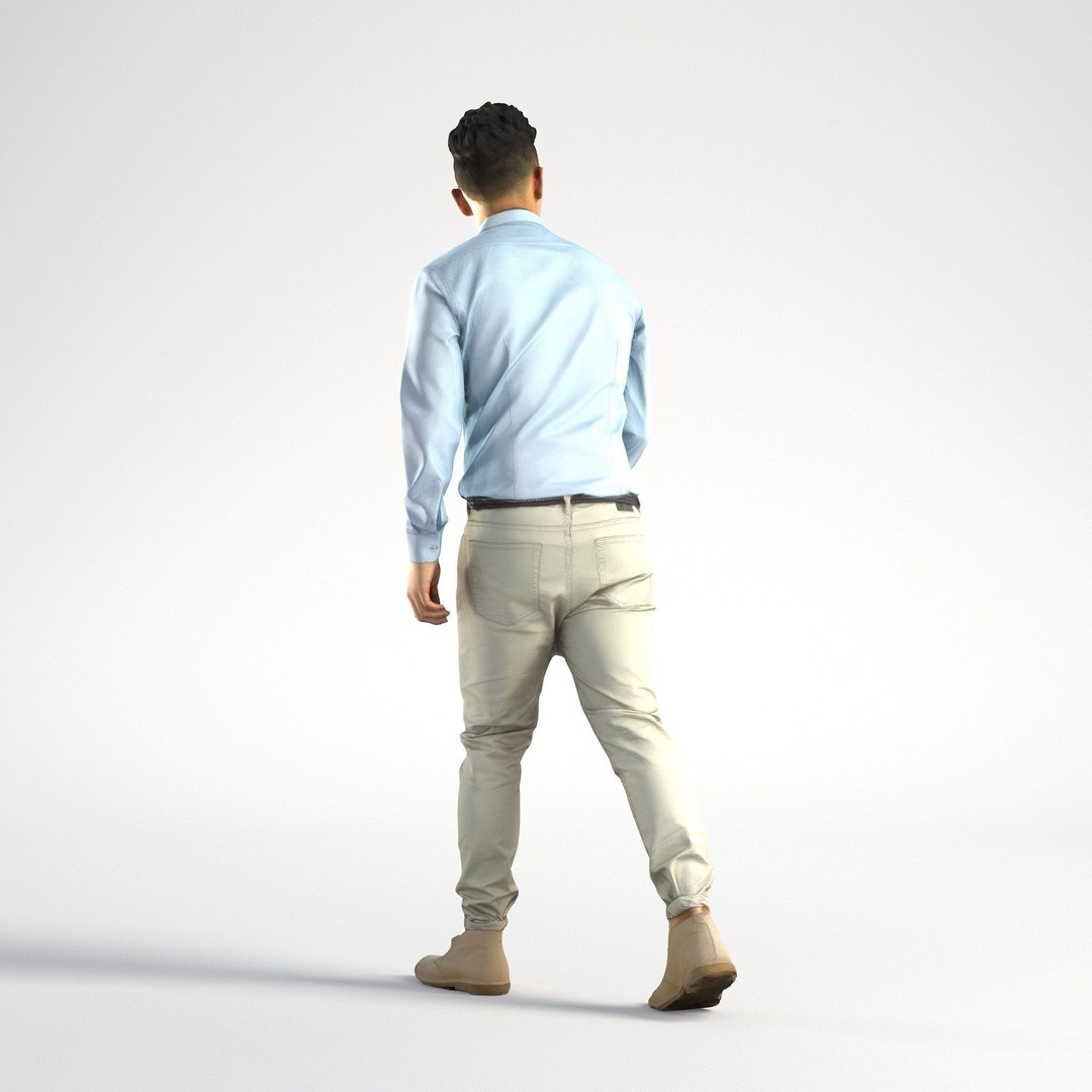 Asian Business Man 3D Model – Low Poly Realistic Character, FBX - View 7