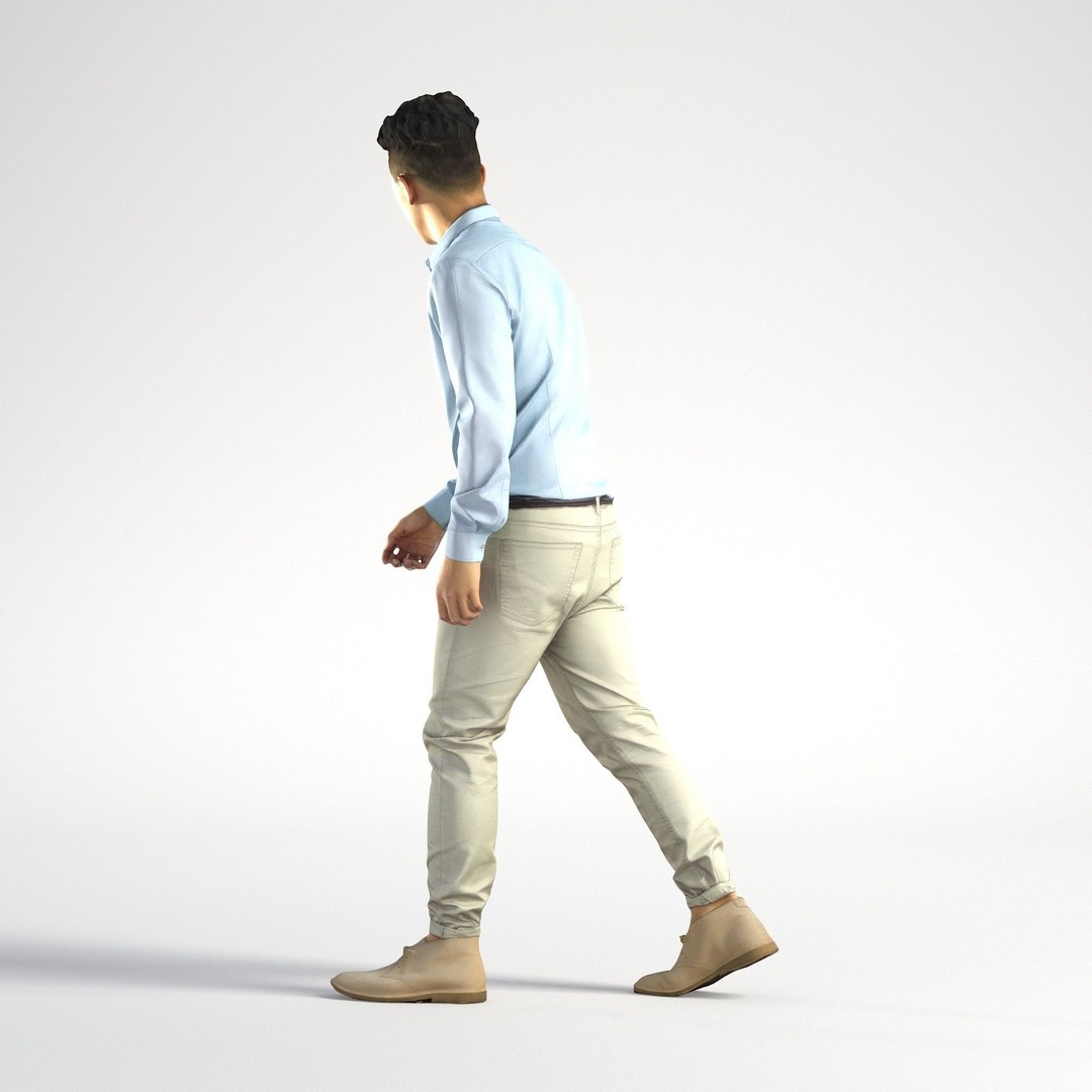 Asian Business Man 3D Model – Low Poly Realistic Character, FBX - View 8