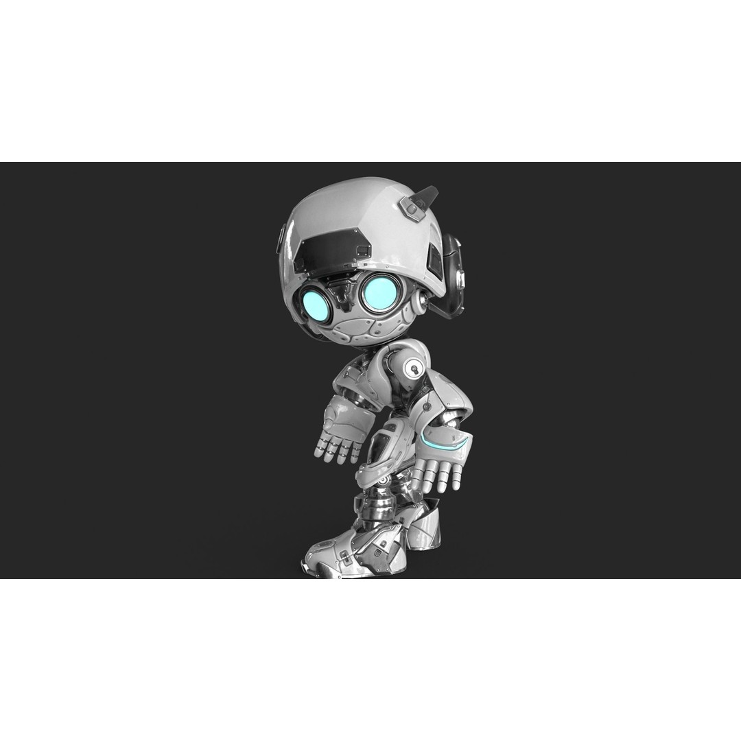 Droid 3D Model – Rigged Low-Poly Sci-Fi Character, FBX - View 10