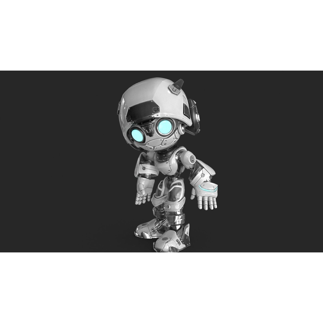 Droid 3D Model – Rigged Low-Poly Sci-Fi Character, FBX - View 11