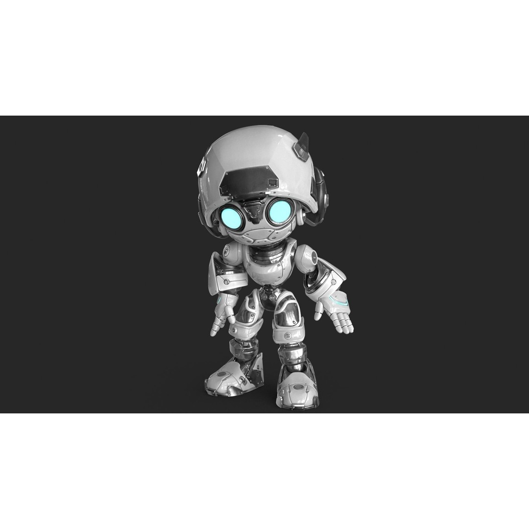 Droid 3D Model – Rigged Low-Poly Sci-Fi Character, FBX - View 12