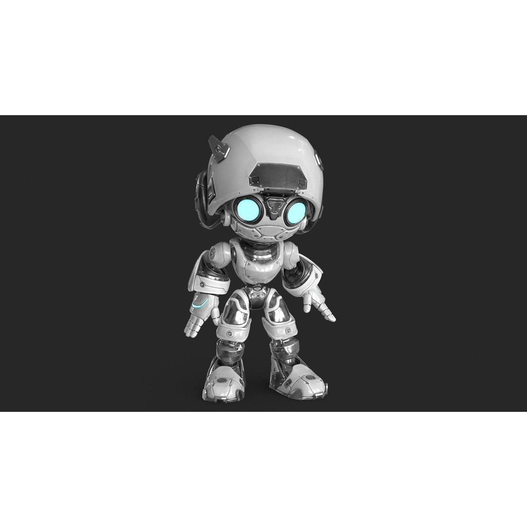 Droid 3D Model – Rigged Low-Poly Sci-Fi Character, FBX - View 13
