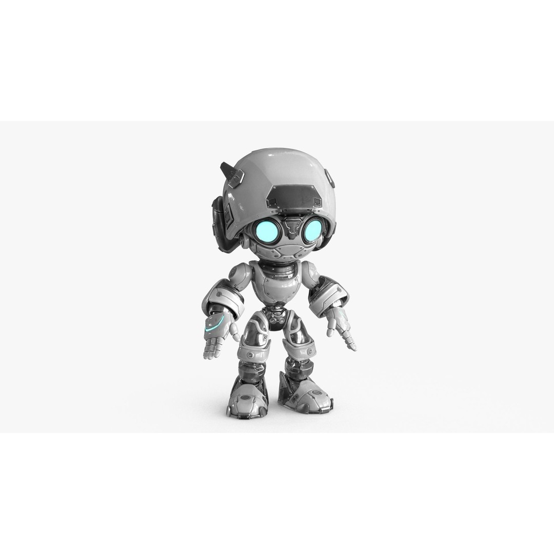 Droid 3D Model – Rigged Low-Poly Sci-Fi Character, FBX - View 14