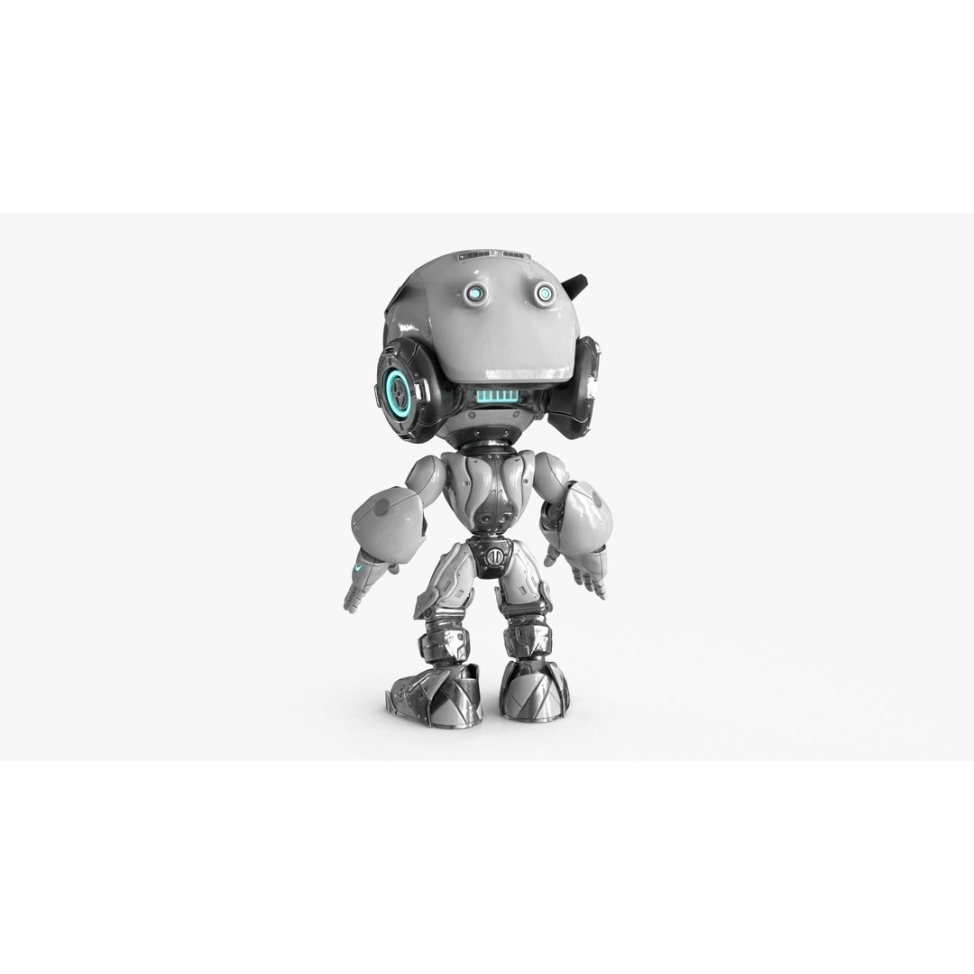 Droid 3D Model – Rigged Low-Poly Sci-Fi Character, FBX - View 15