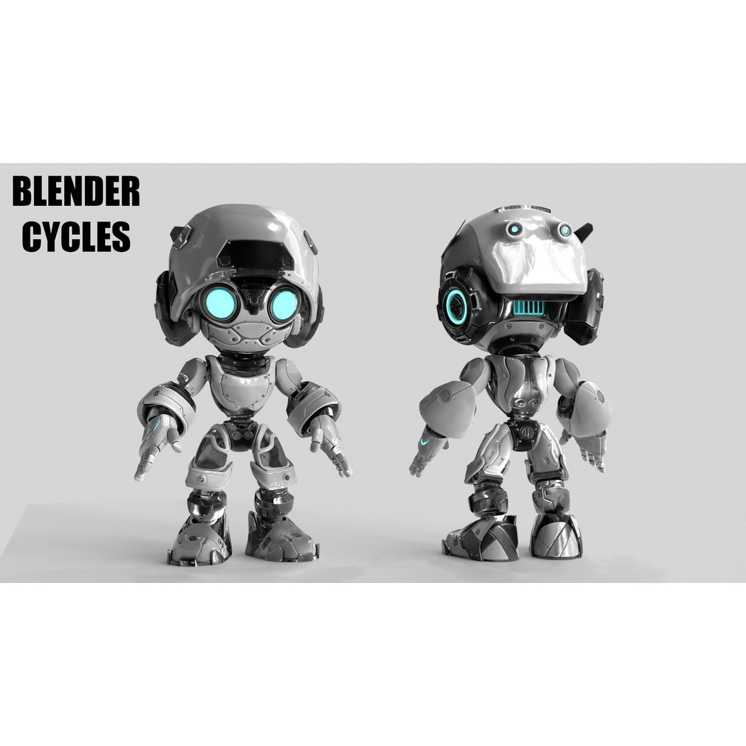 Droid 3D Model – Rigged Low-Poly Sci-Fi Character, FBX - View 19