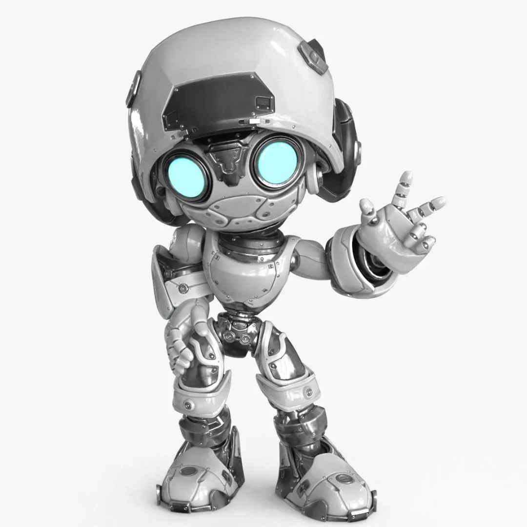 Droid 3D Model – Rigged Low-Poly Sci-Fi Character, FBX - View 2