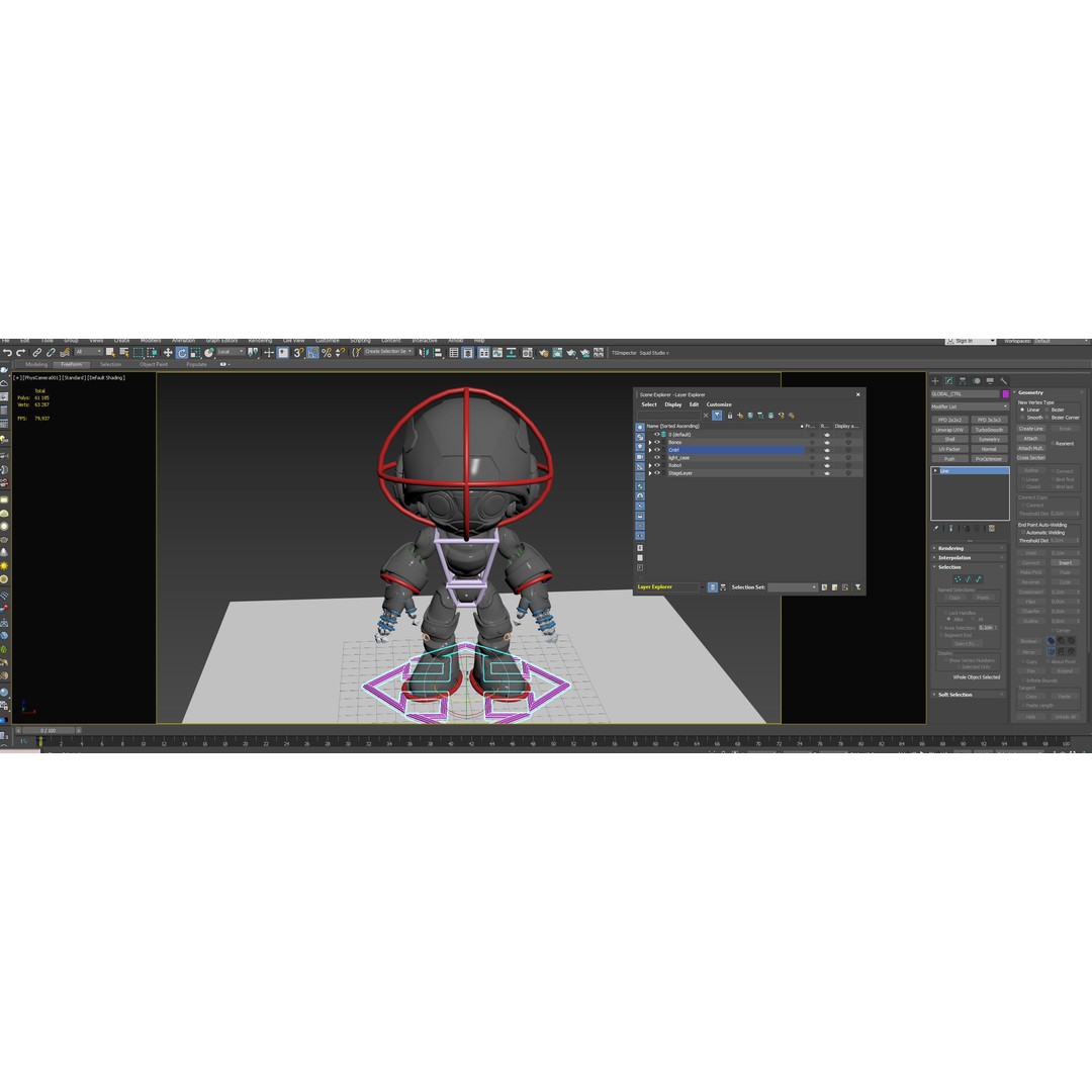 Droid 3D Model – Rigged Low-Poly Sci-Fi Character, FBX - View 20