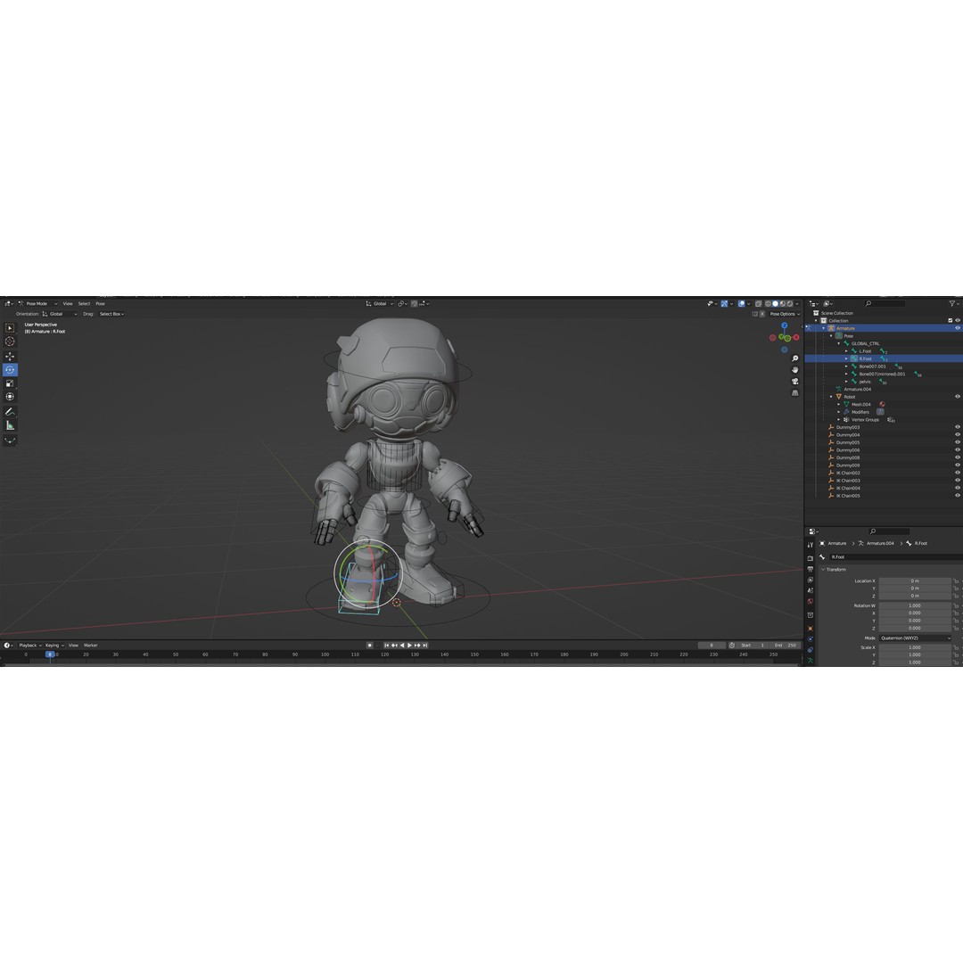 Droid 3D Model – Rigged Low-Poly Sci-Fi Character, FBX - View 21