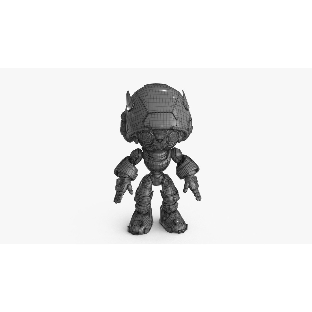 Droid 3D Model – Rigged Low-Poly Sci-Fi Character, FBX - View 22