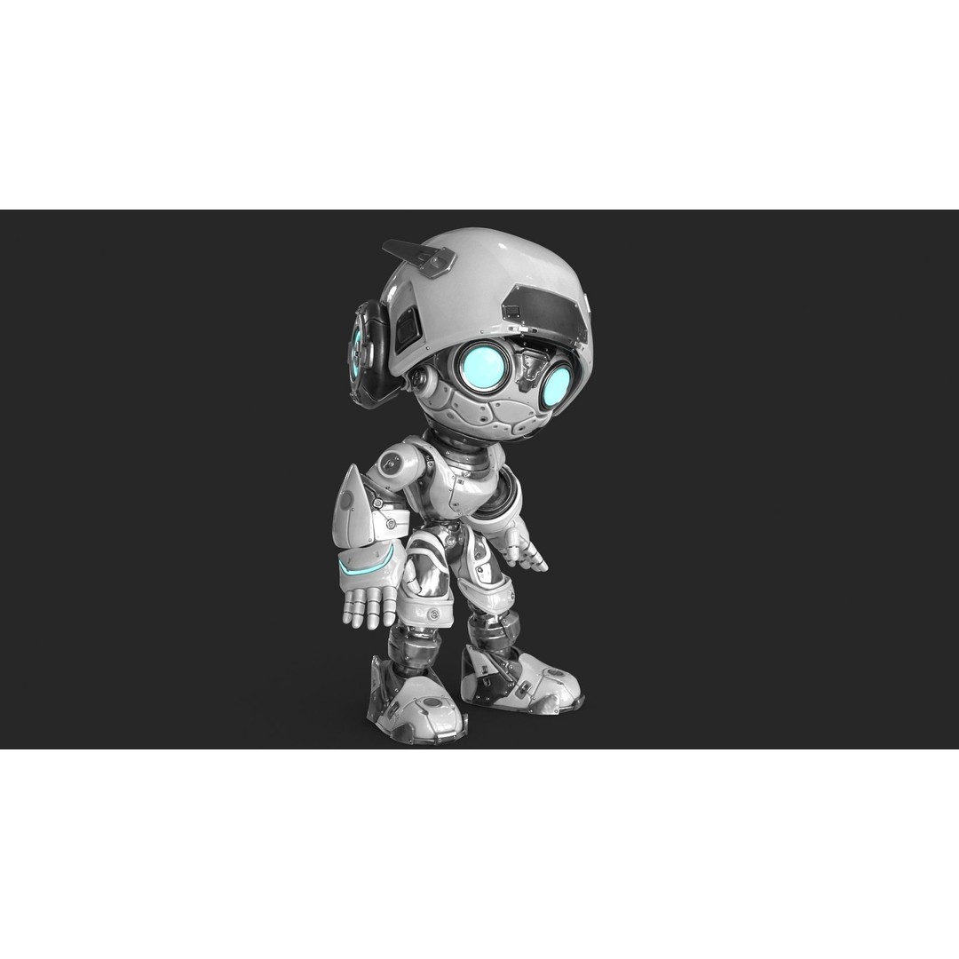 Droid 3D Model – Rigged Low-Poly Sci-Fi Character, FBX - View 4