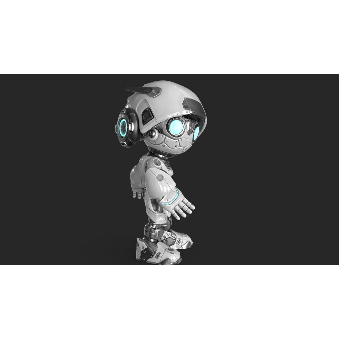 Droid 3D Model – Rigged Low-Poly Sci-Fi Character, FBX - View 5