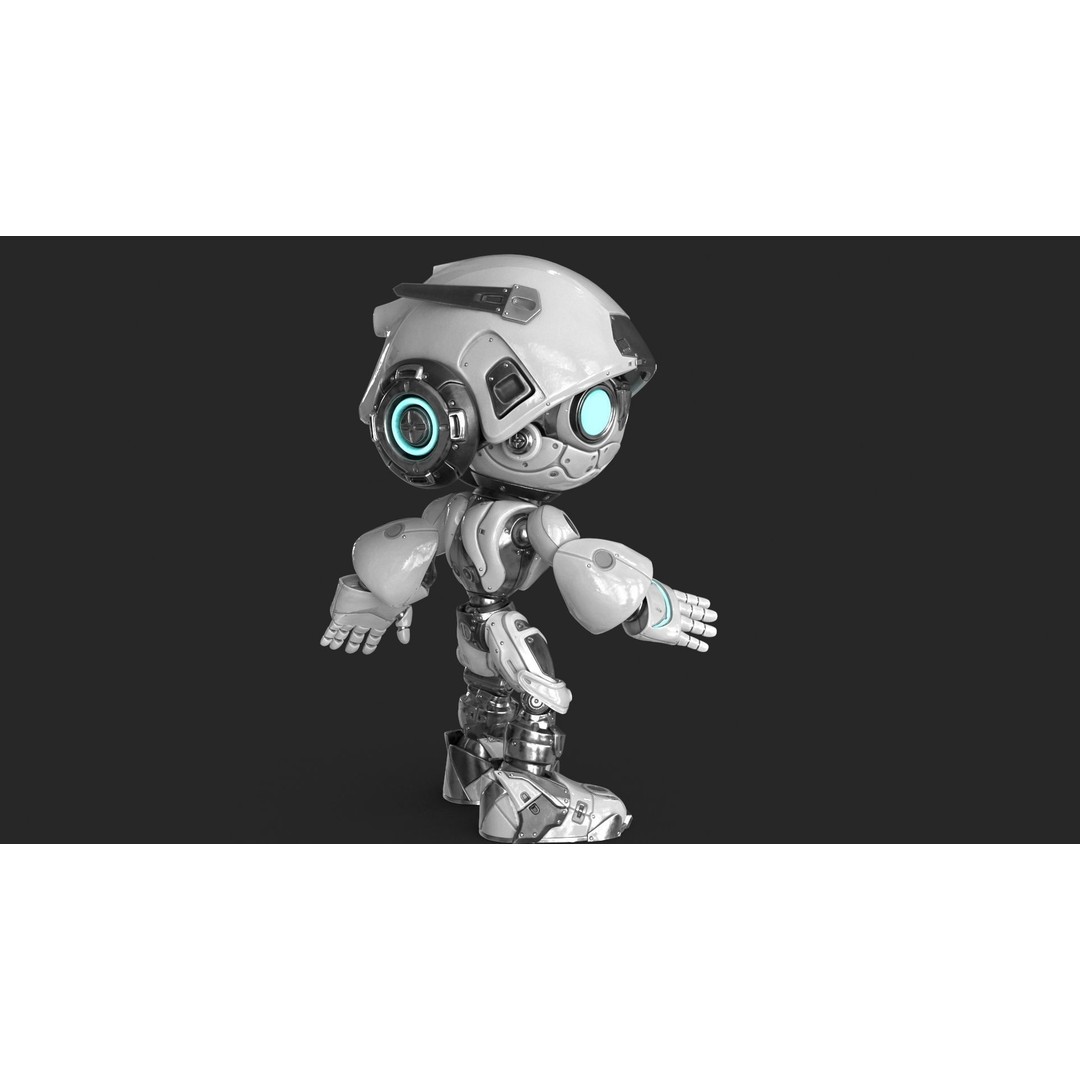 Droid 3D Model – Rigged Low-Poly Sci-Fi Character, FBX - View 6