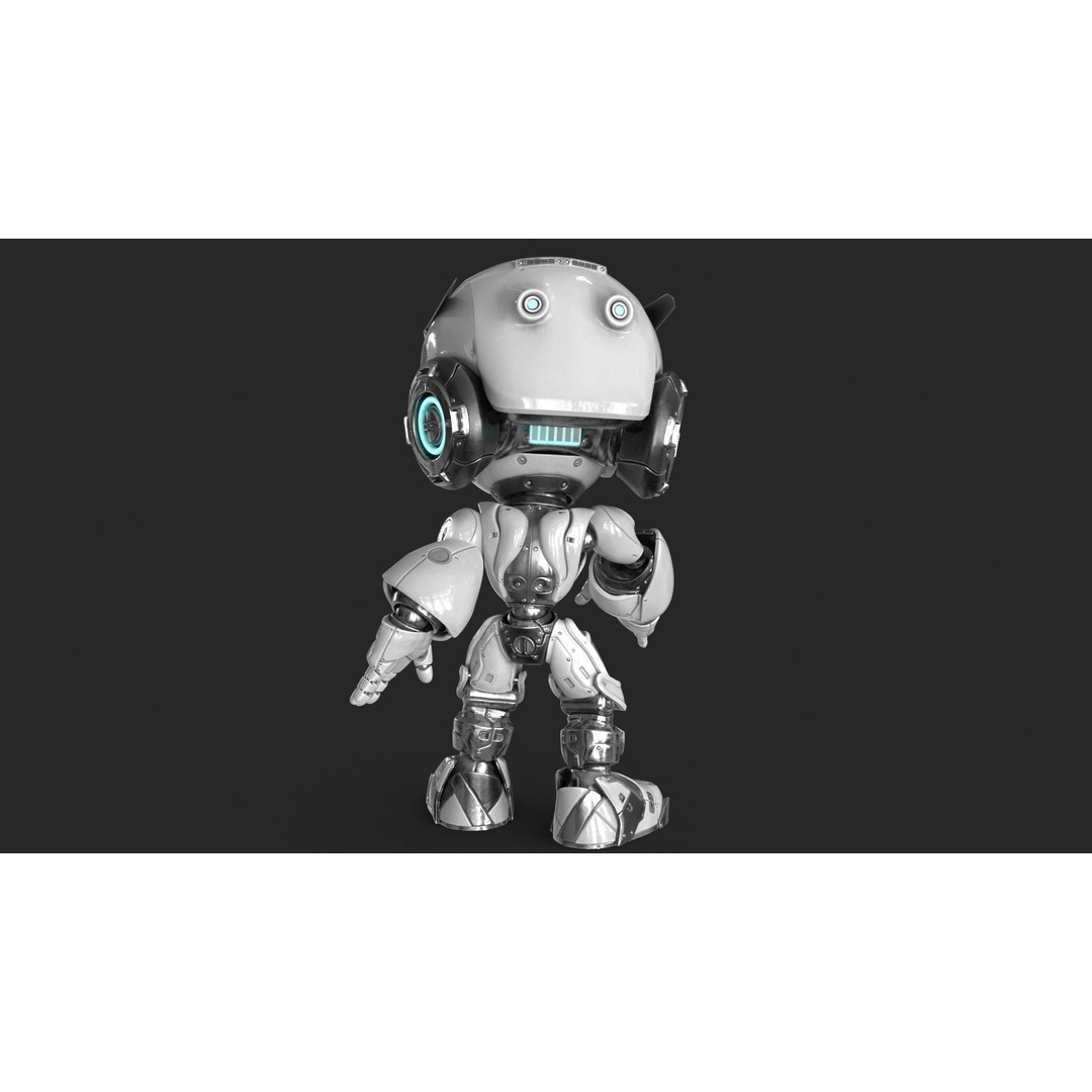Droid 3D Model – Rigged Low-Poly Sci-Fi Character, FBX - View 7