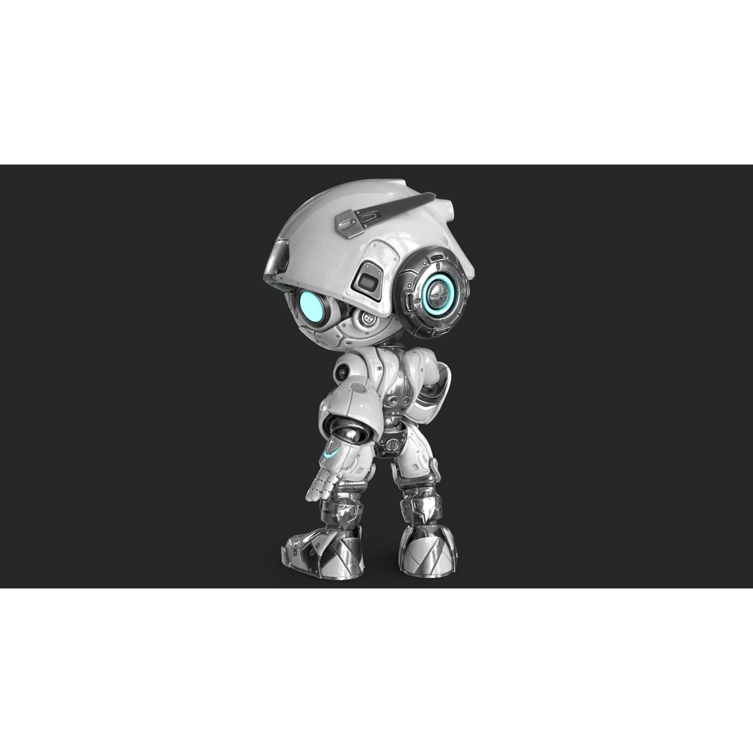 Droid 3D Model – Rigged Low-Poly Sci-Fi Character, FBX - View 8