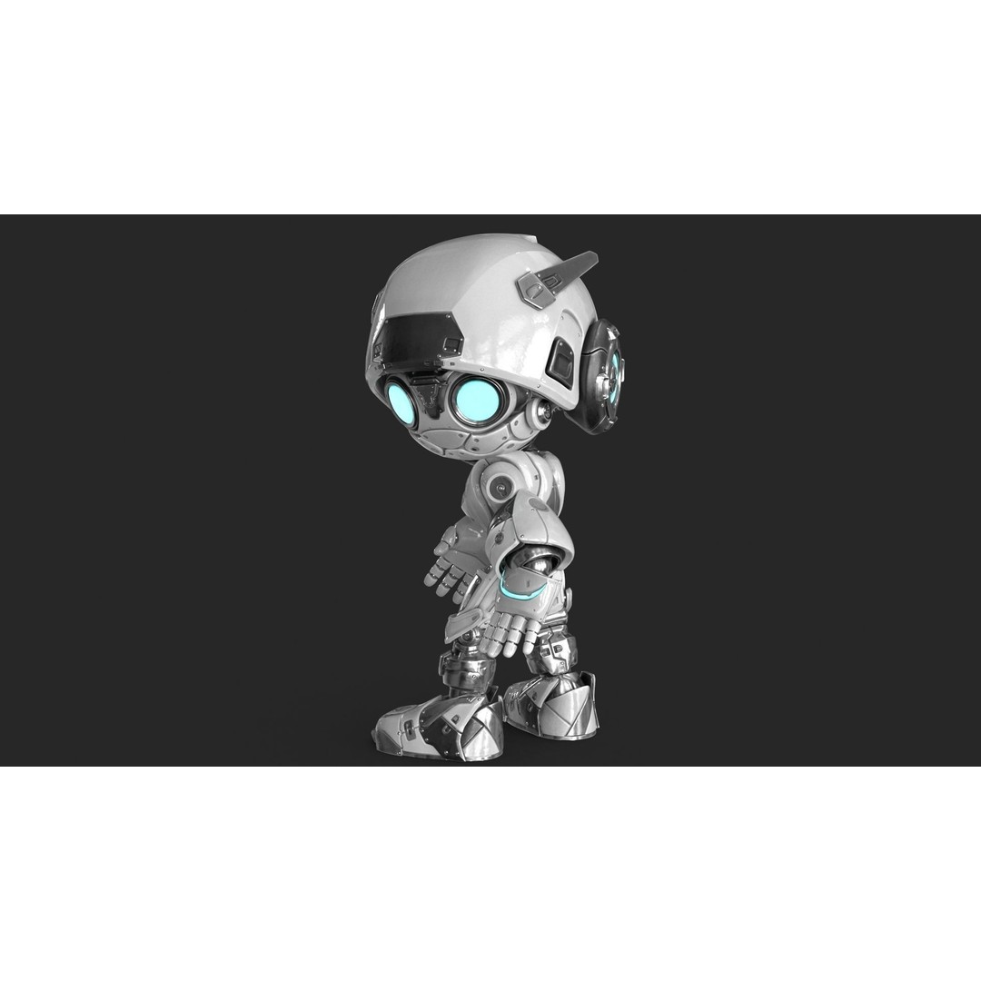 Droid 3D Model – Rigged Low-Poly Sci-Fi Character, FBX - View 9