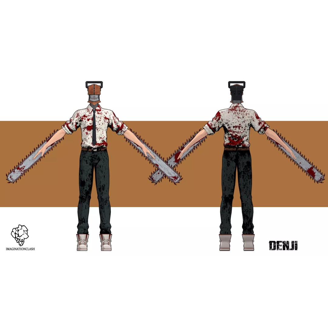 Denji 3D Model – Rigged Anime Character with PBR Textures, FBX - View 10