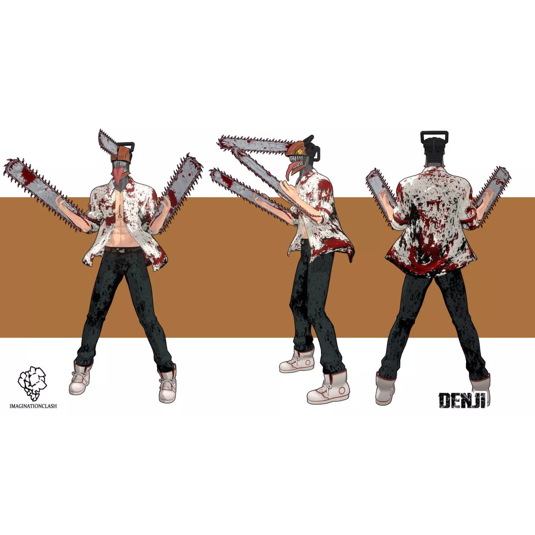 Denji 3D Model – Rigged Anime Character with PBR Textures, FBX - View 8
