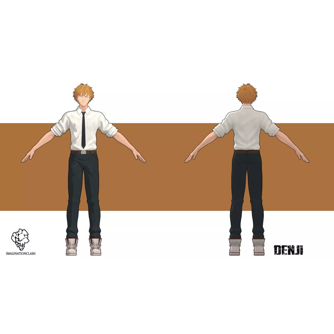 Denji 3D Model – Rigged Anime Character with PBR Textures, FBX - View 9