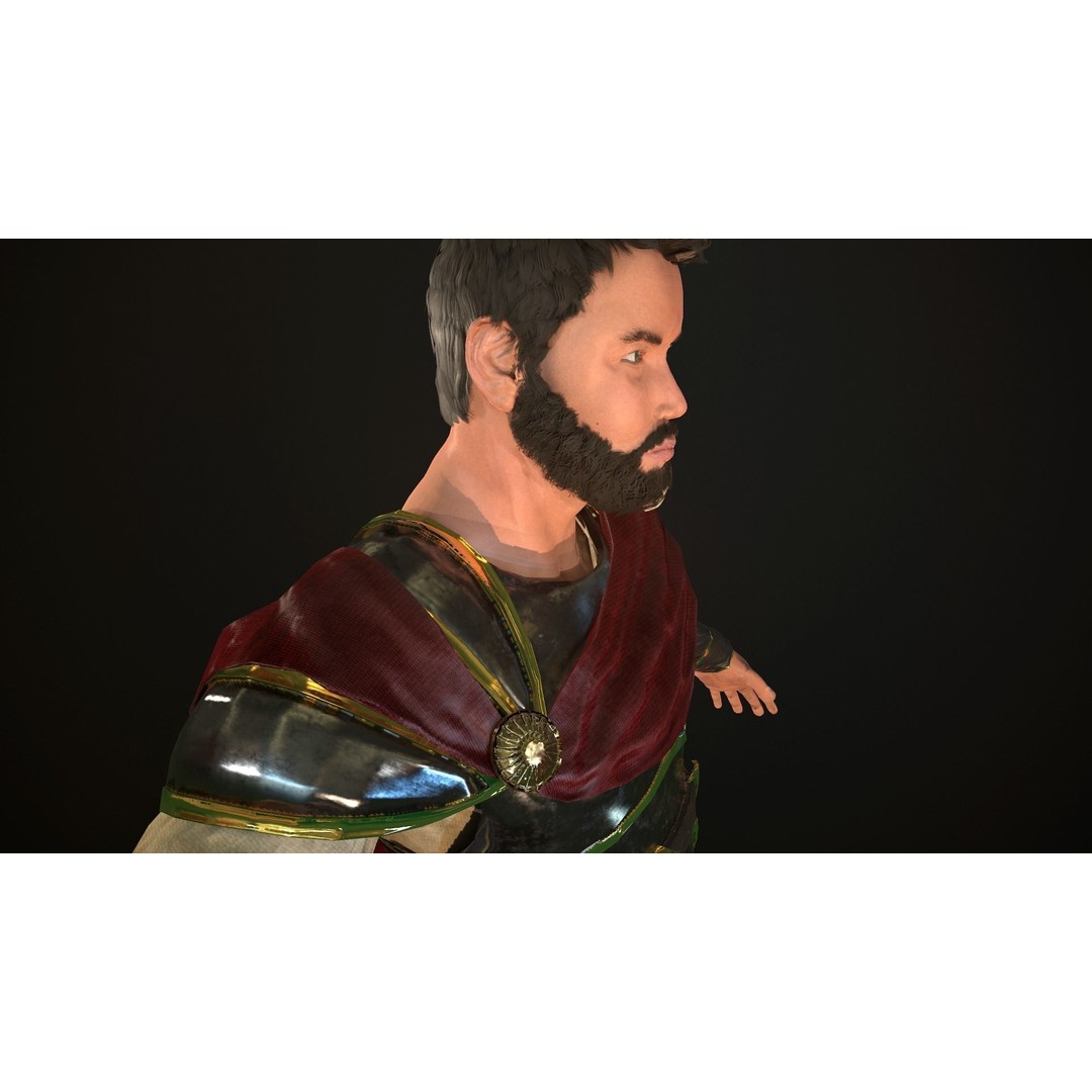 Roman Soldier 3D Model – Low Poly Rigged Character with PBR Textures - View 12