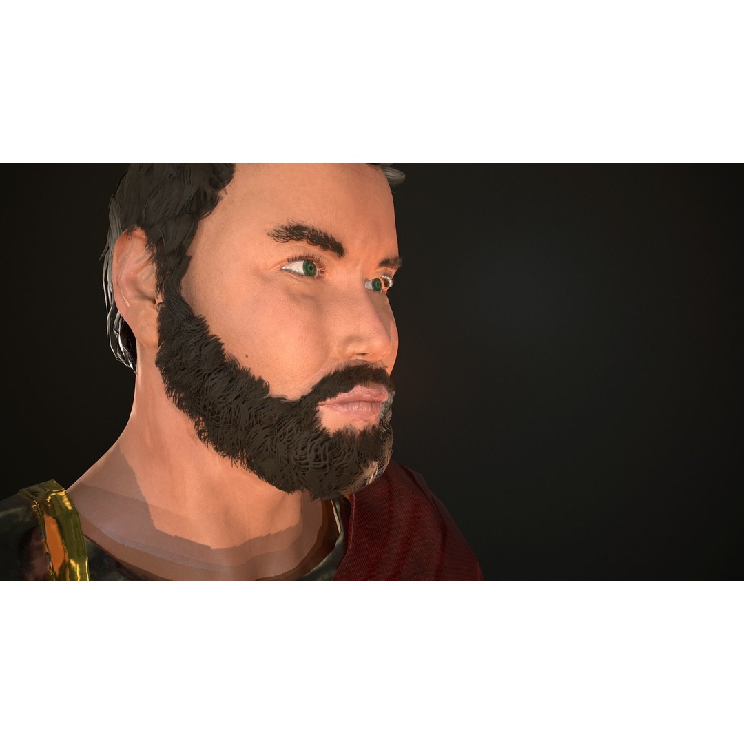 Roman Soldier 3D Model – Low Poly Rigged Character with PBR Textures - View 13