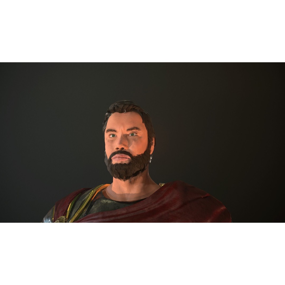 Roman Soldier 3D Model – Low Poly Rigged Character with PBR Textures - View 15