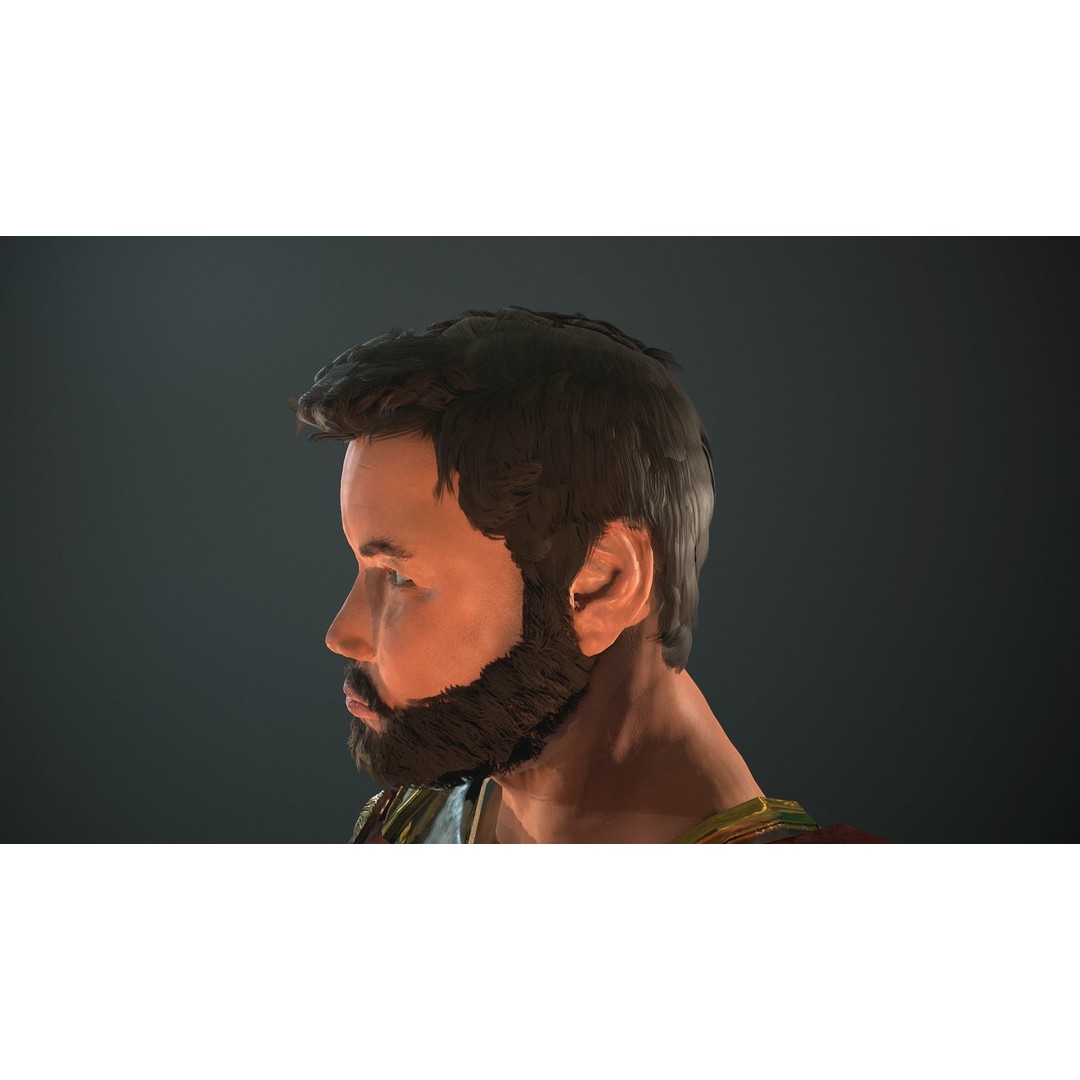 Roman Soldier 3D Model – Low Poly Rigged Character with PBR Textures - View 17