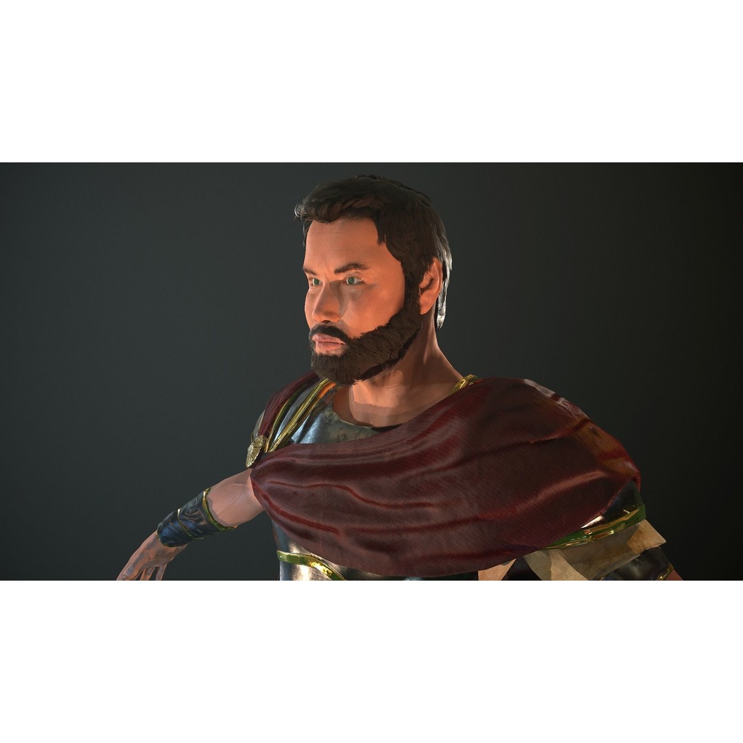 Roman Soldier 3D Model – Low Poly Rigged Character with PBR Textures - View 20