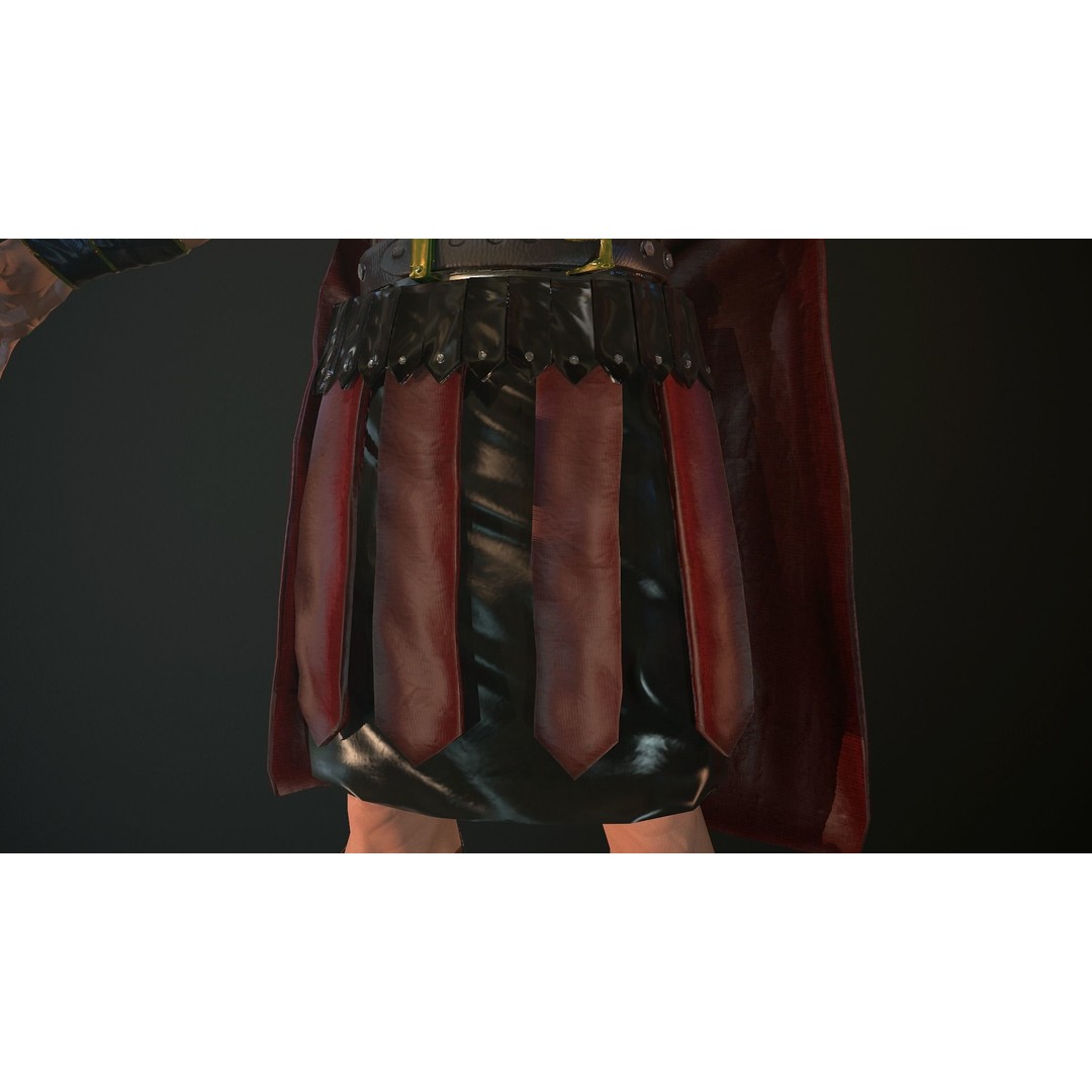 Roman Soldier 3D Model – Low Poly Rigged Character with PBR Textures - View 21