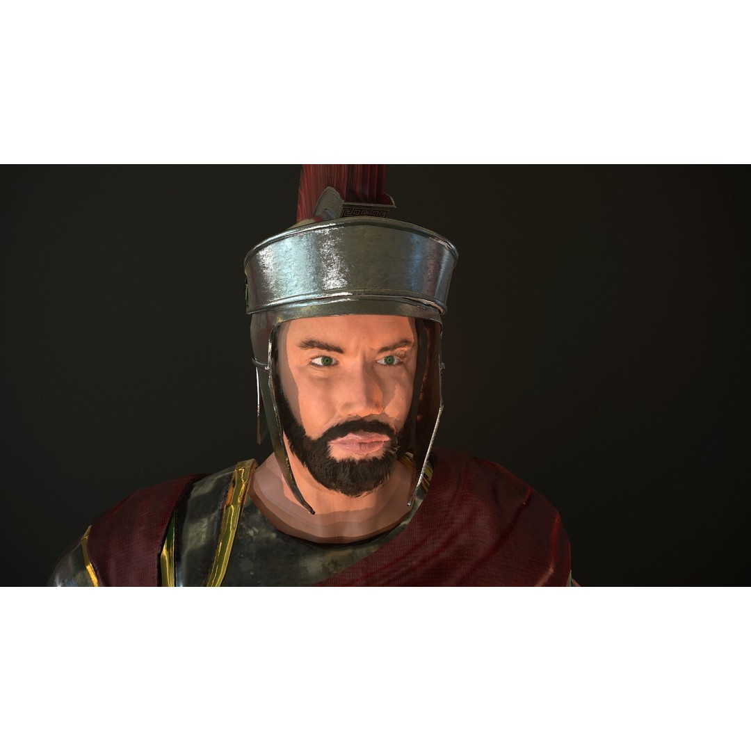 Roman Soldier 3D Model – Low Poly Rigged Character with PBR Textures - View 22