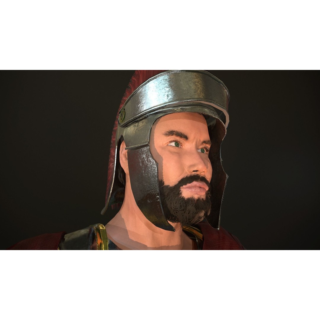 Roman Soldier 3D Model – Low Poly Rigged Character with PBR Textures - View 25