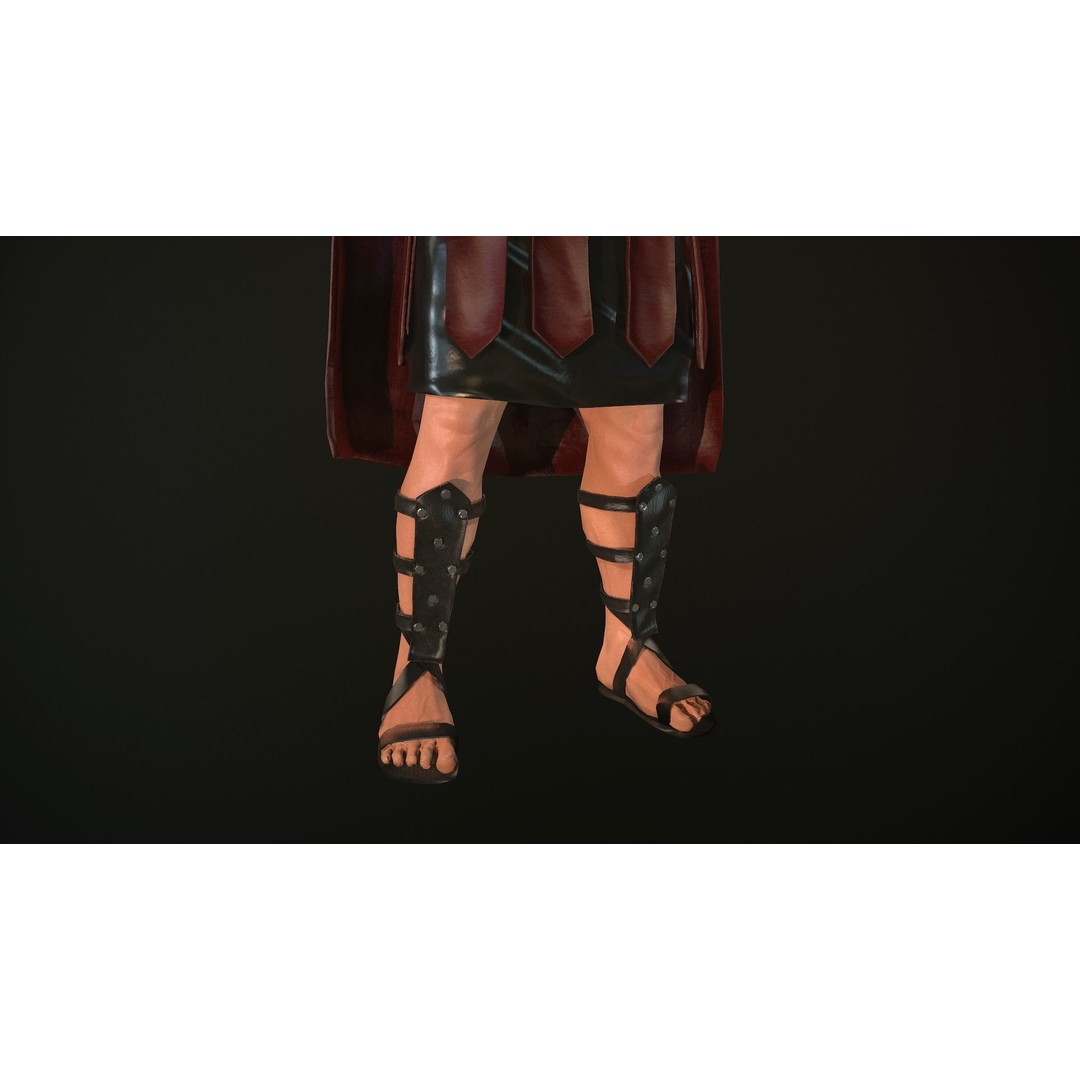 Roman Soldier 3D Model – Low Poly Rigged Character with PBR Textures - View 26