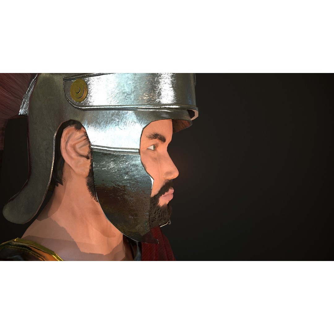 Roman Soldier 3D Model – Low Poly Rigged Character with PBR Textures - View 27